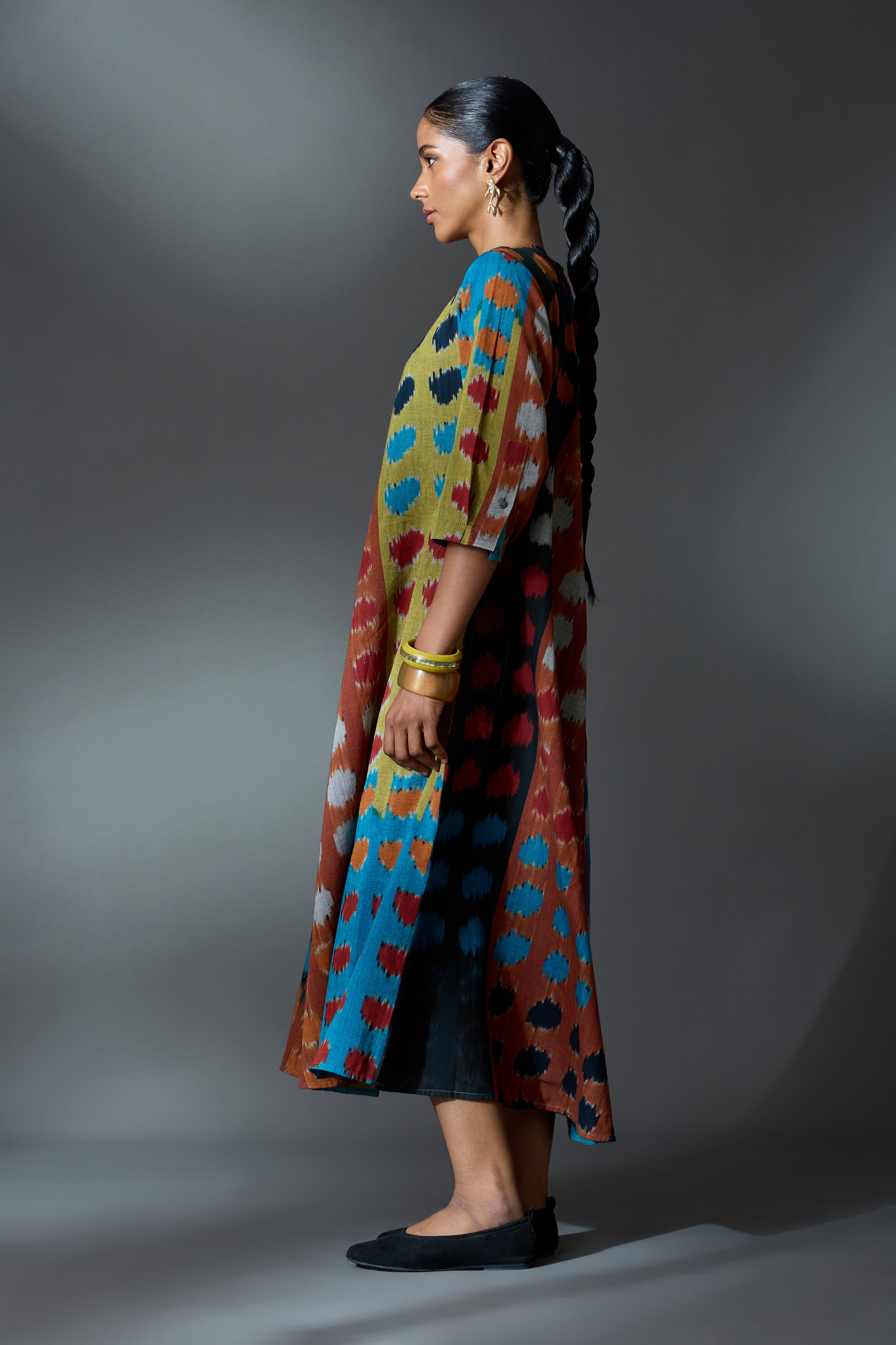 RHYTHM BIAS BUTTON DRESS