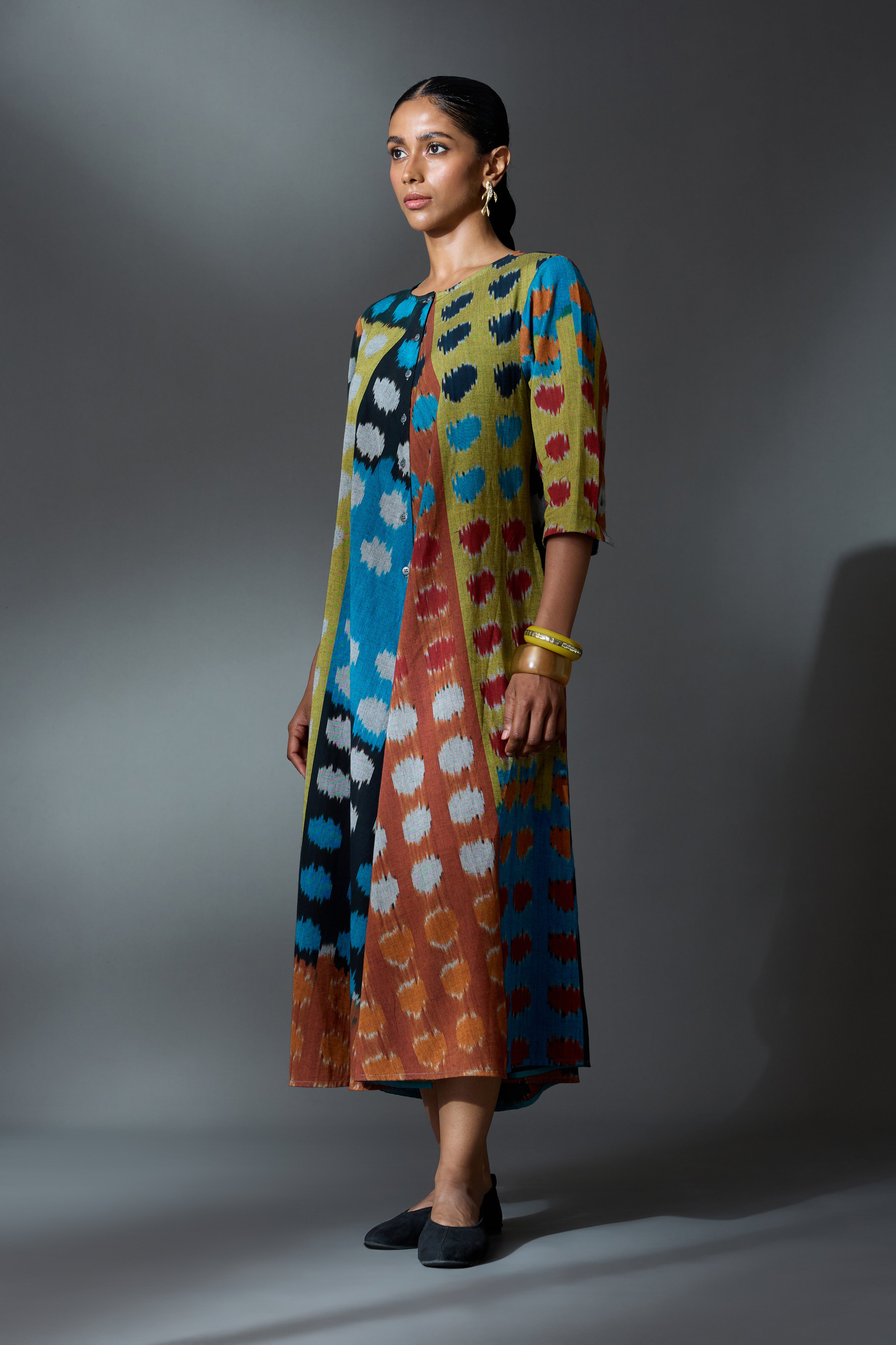RHYTHM BIAS BUTTON DRESS