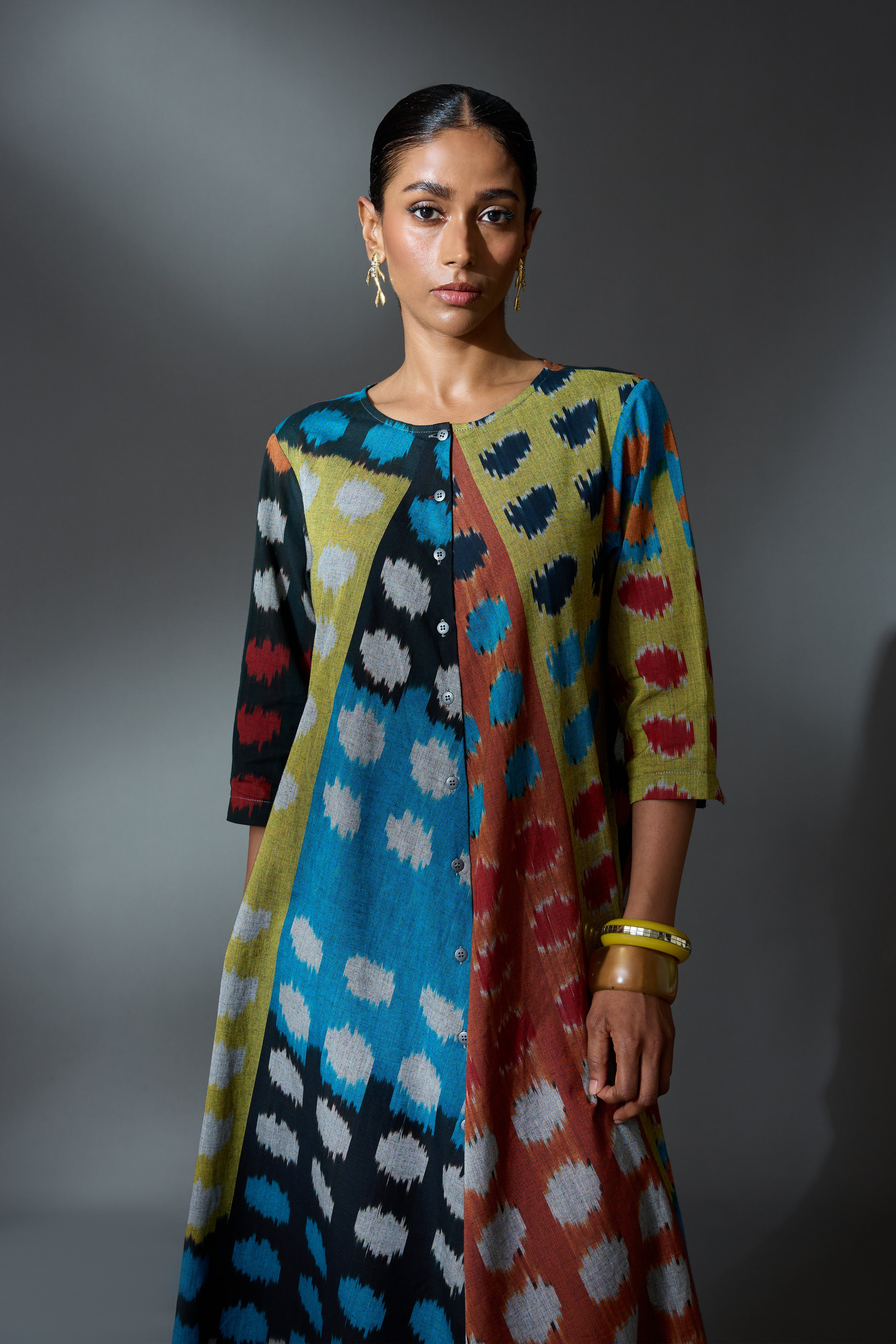RHYTHM BIAS BUTTON DRESS