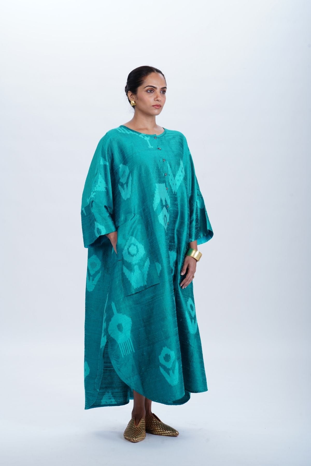 TURQUOISE KAFTAN DRESS