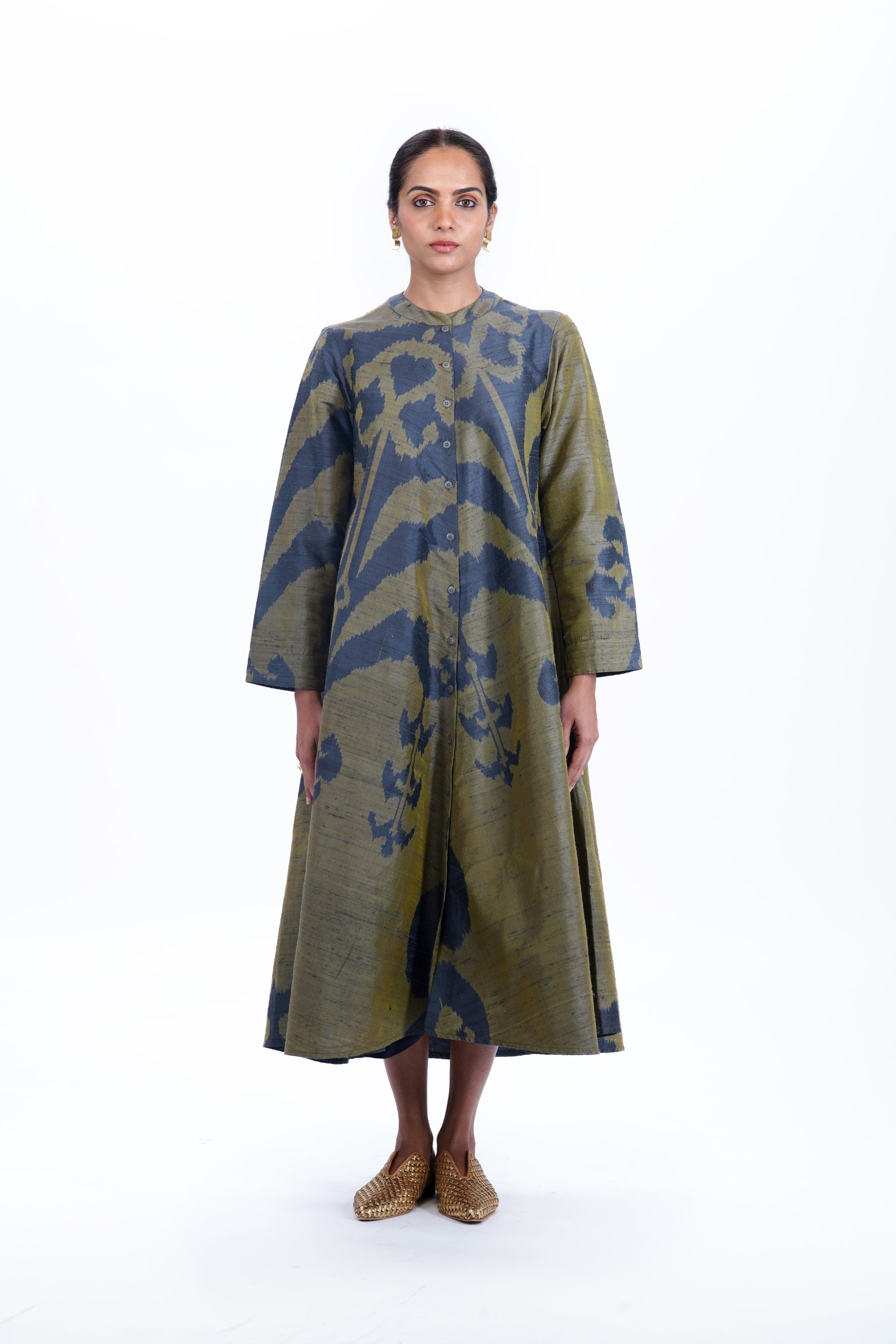 HINA BIAS BUTTON DRESS