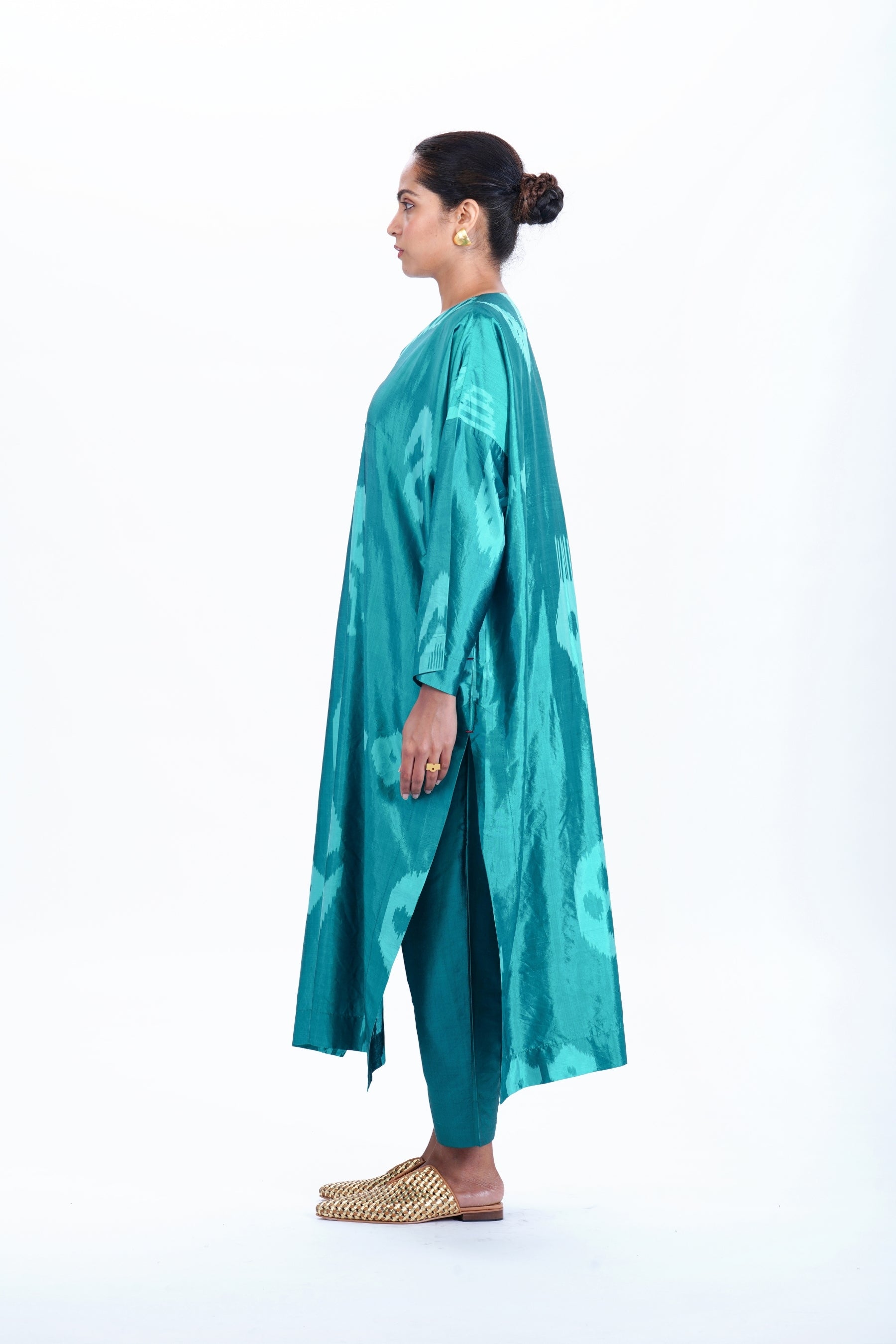 TURQUOISE ANTIFIT KURTA CO-ORD