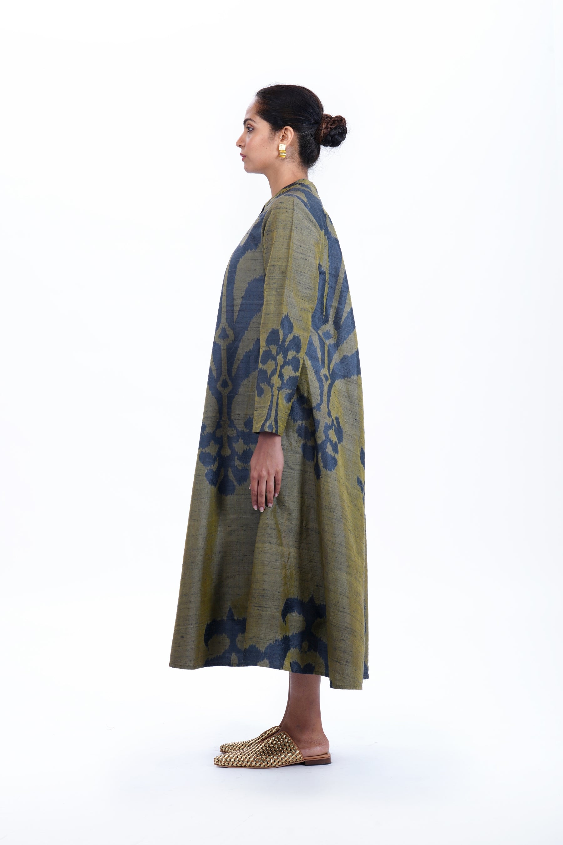 HINA BIAS BUTTON DRESS