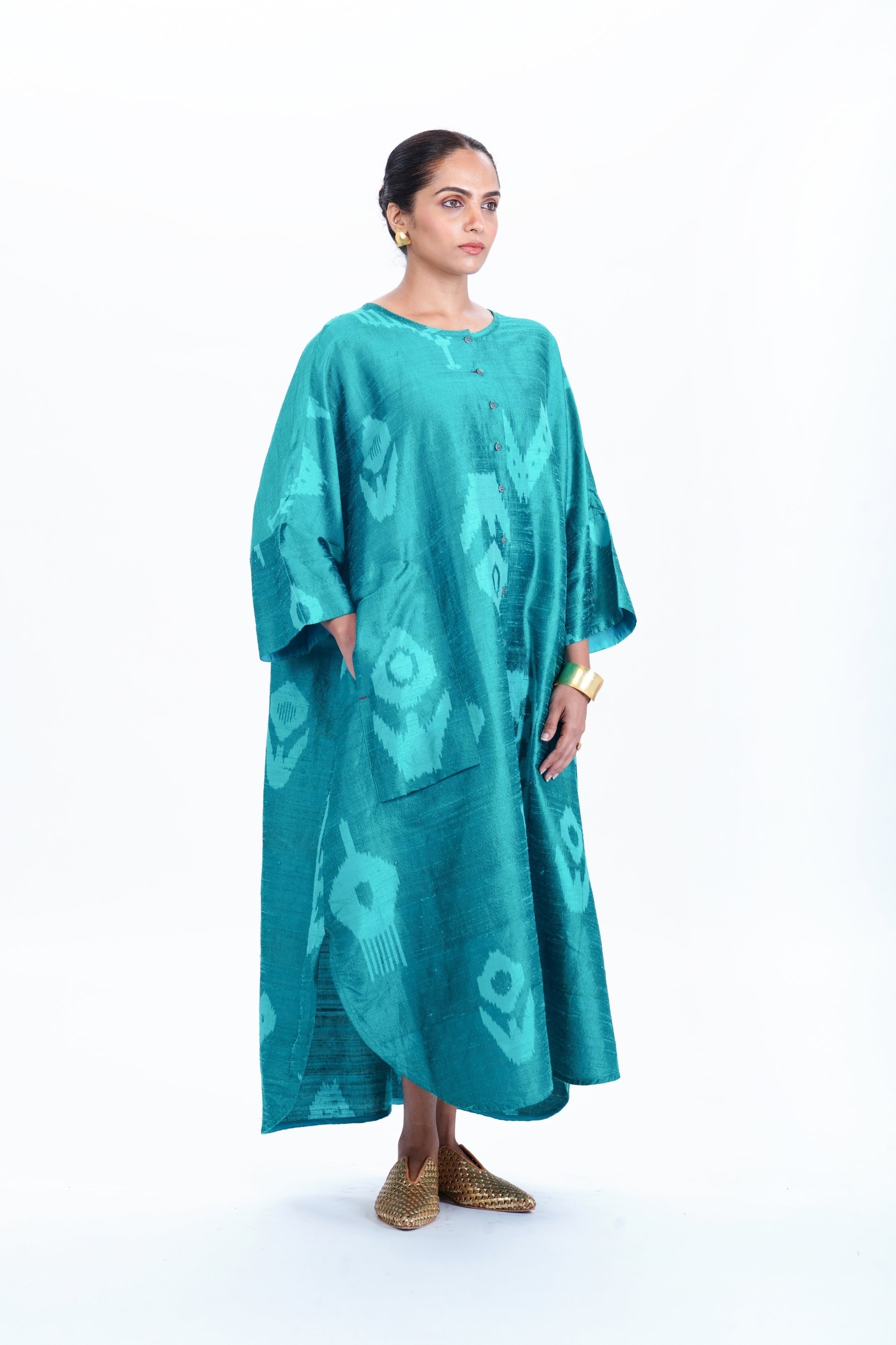 TURQUOISE KAFTAN DRESS