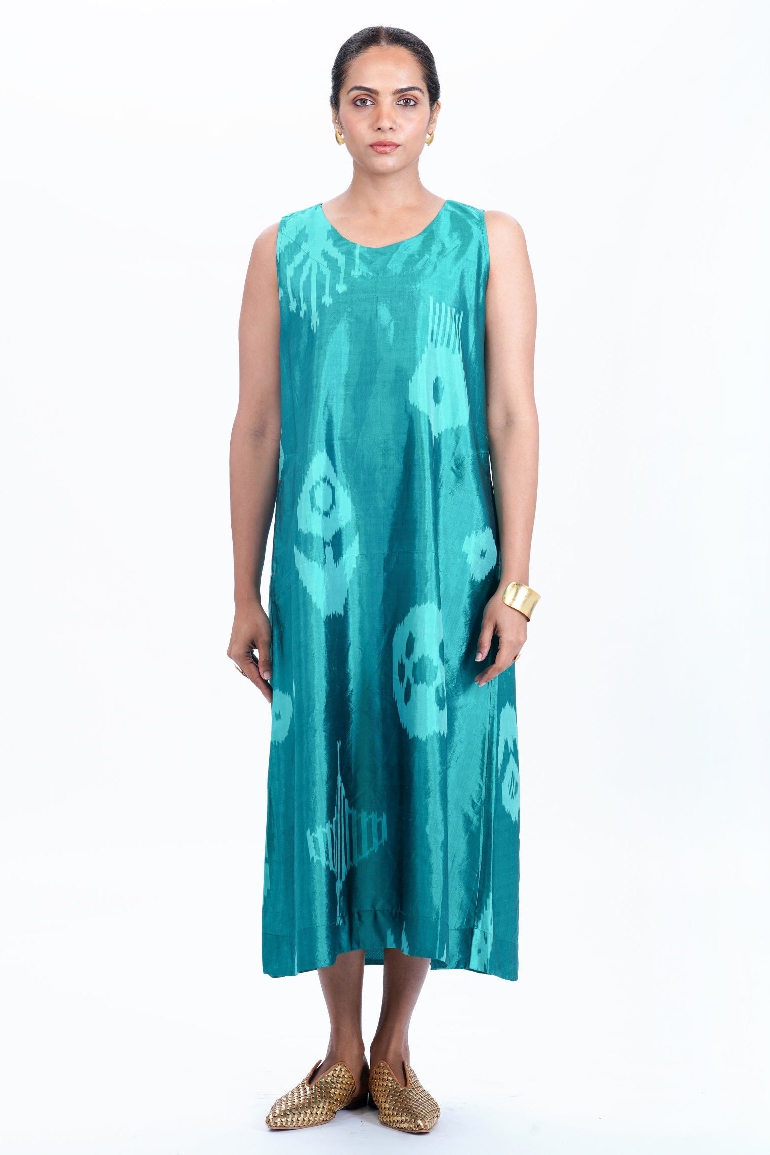 TURQUOISE SLEVELESS DRESS