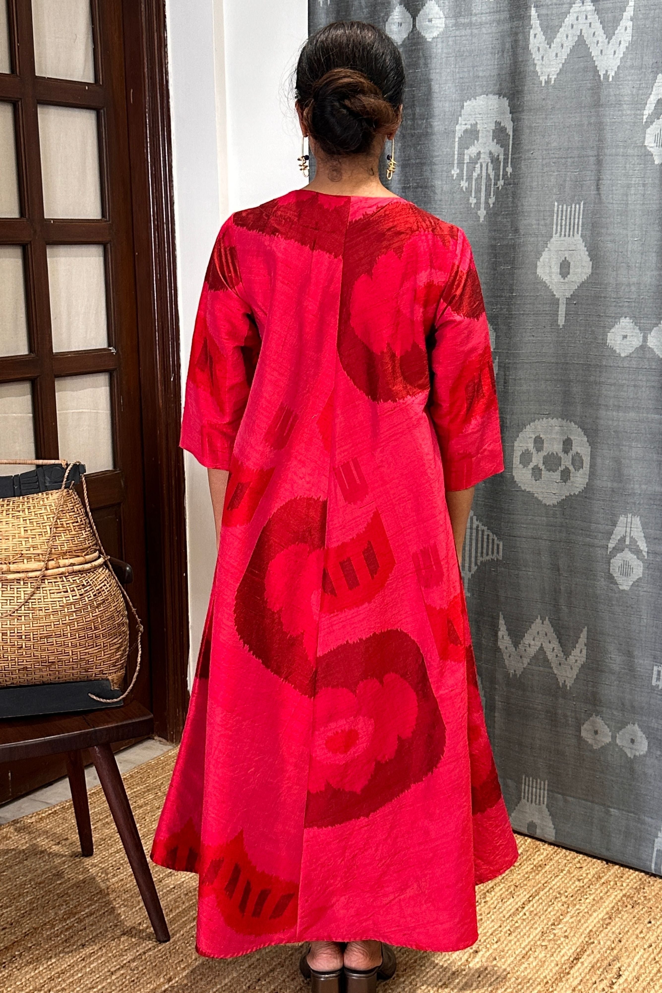 GULAAB BIAS BUTTON DRESS