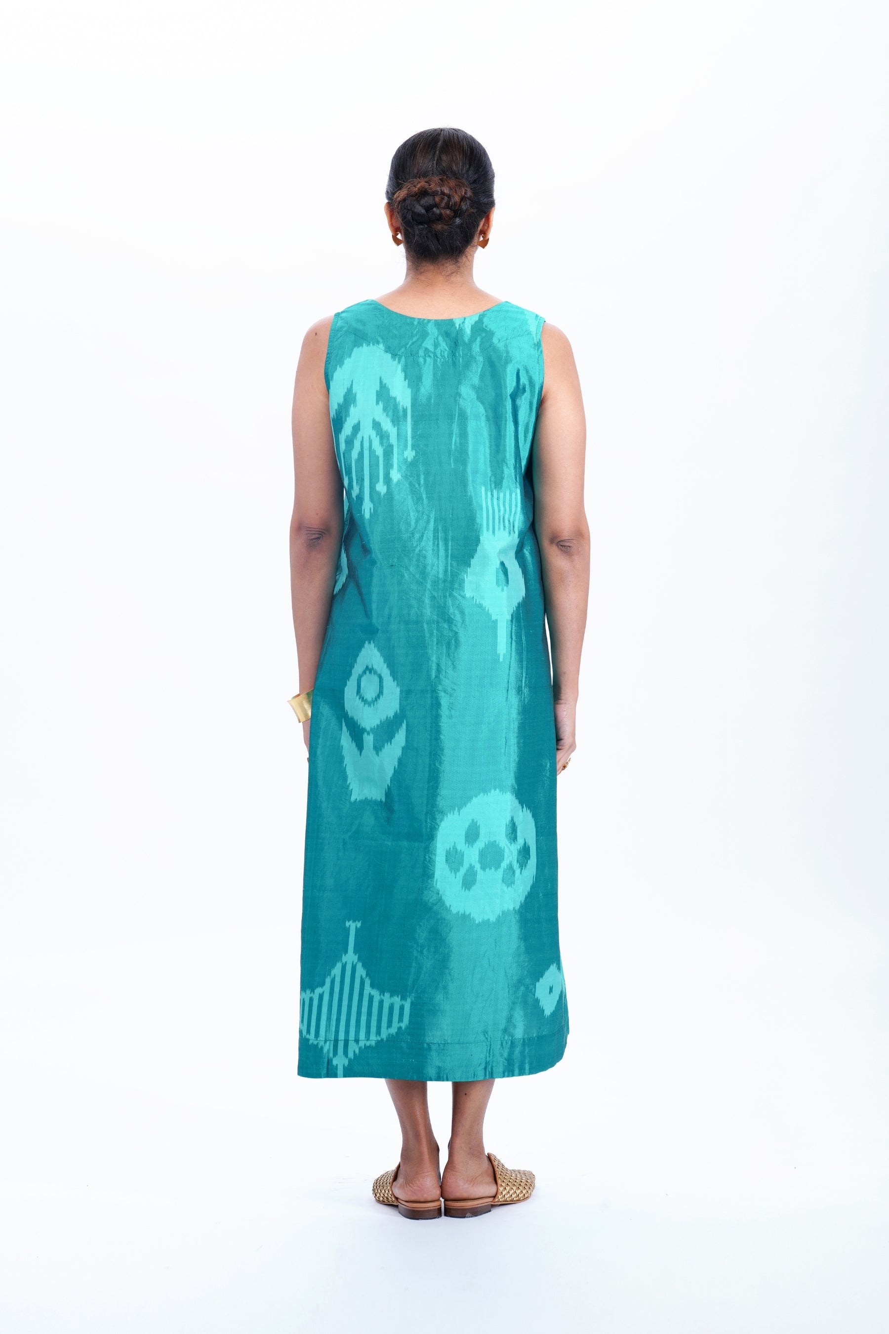 TURQUOISE SLEVELESS DRESS