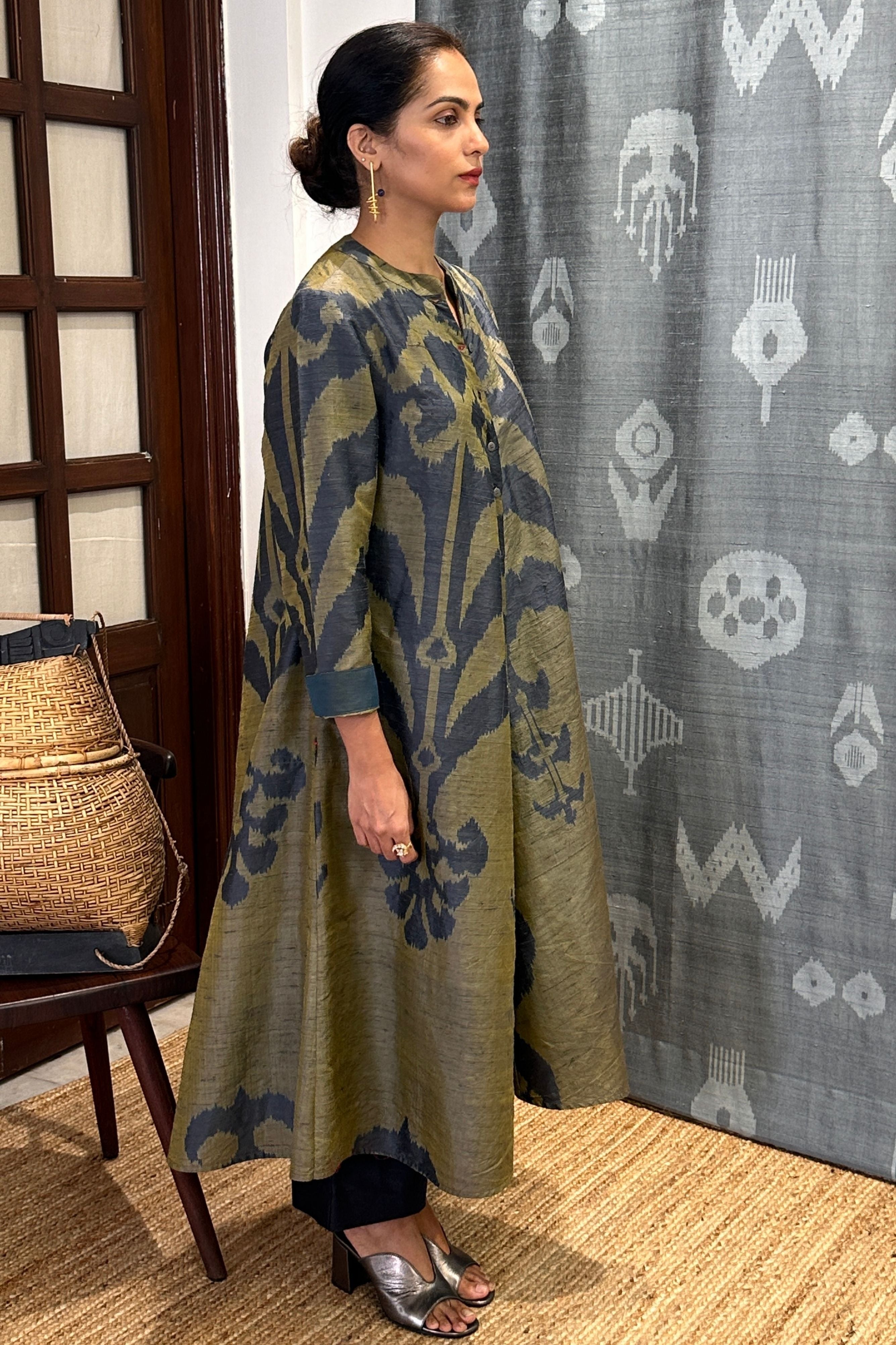 HINA BIAS BUTTON DRESS