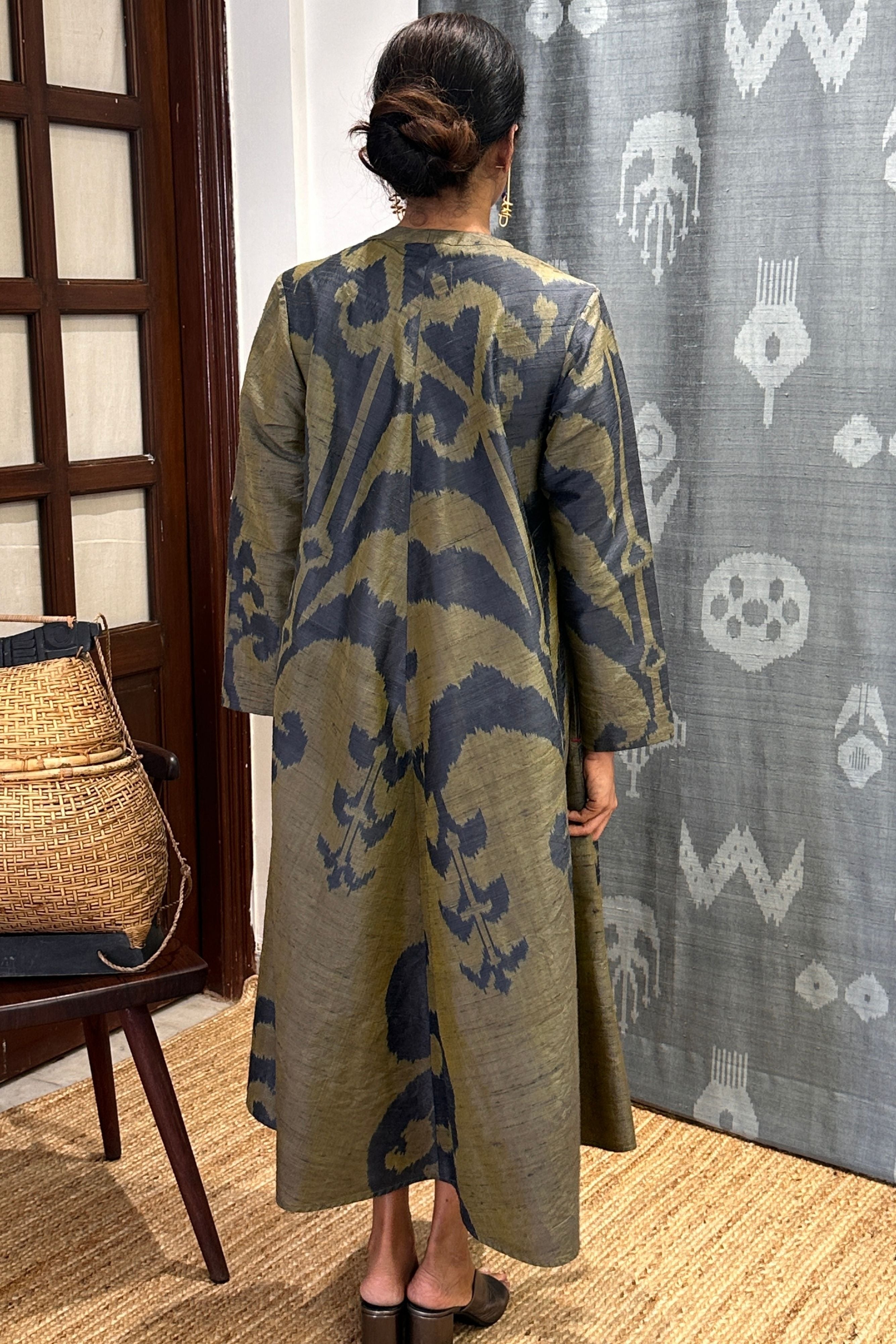 HINA BIAS BUTTON DRESS