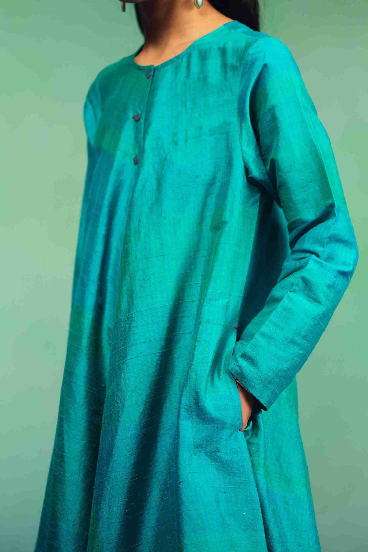 AKASA BIAS BUTTON DRESS
