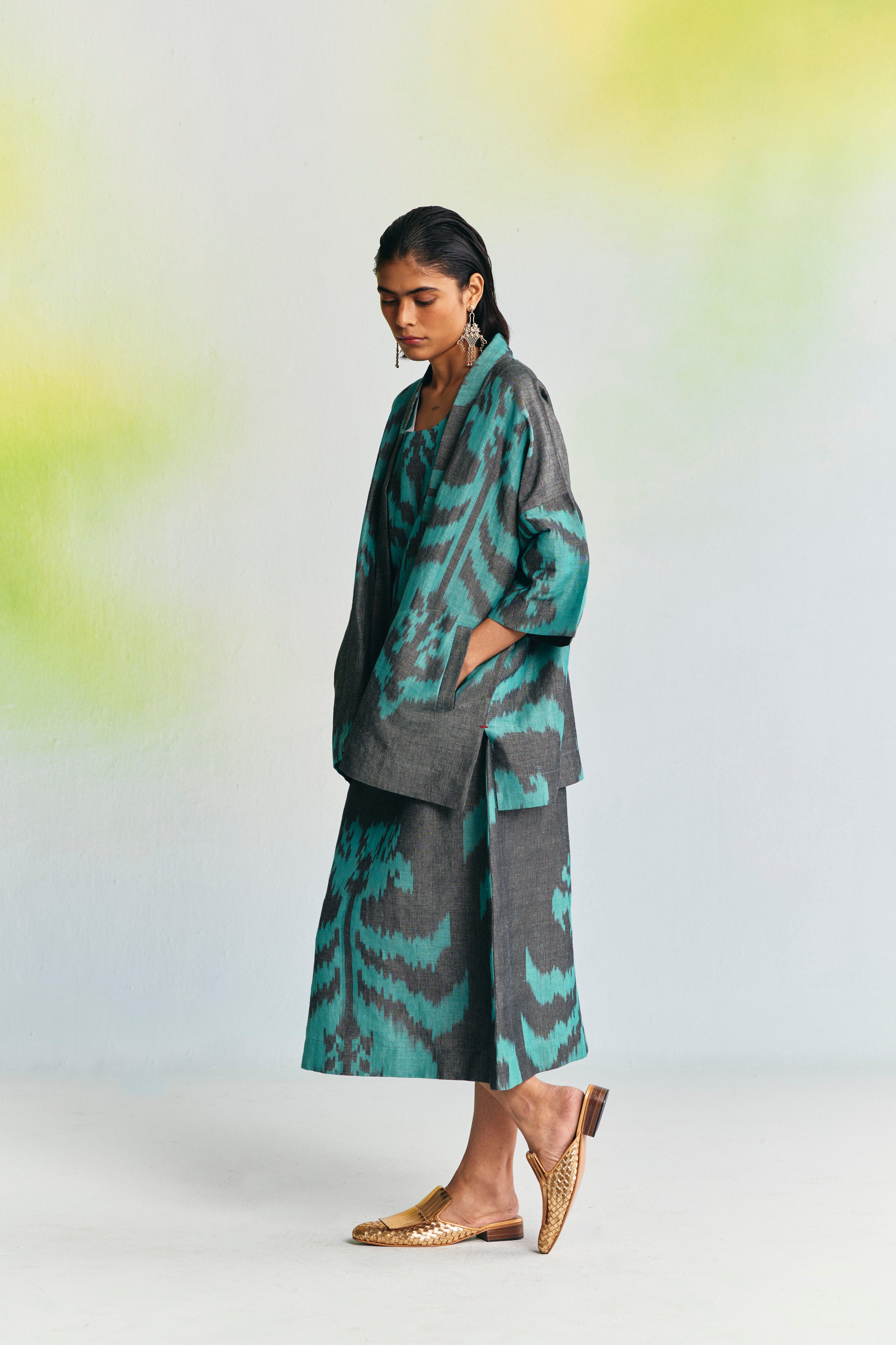 GRISAILLE LINEN KIMONO