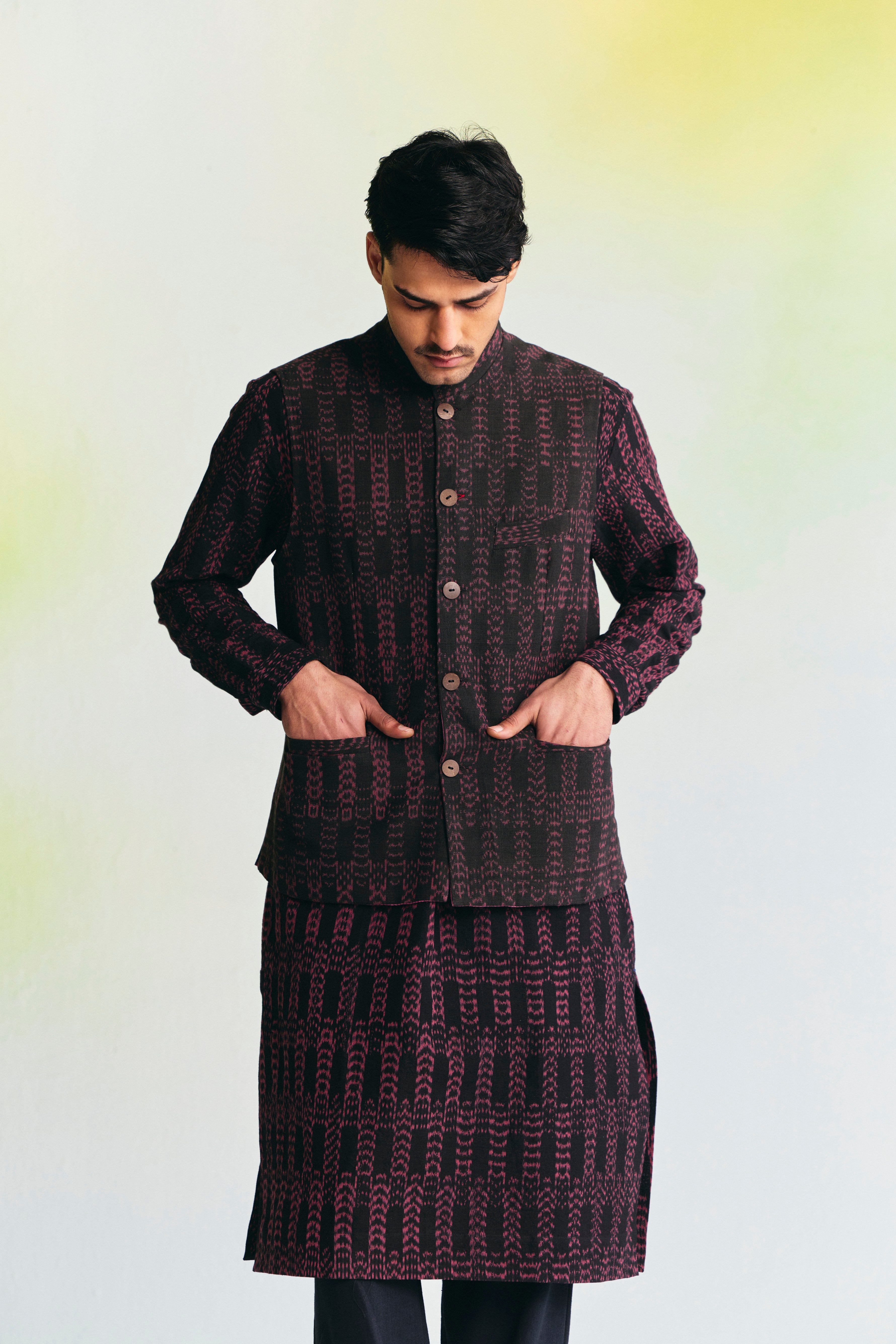 MIRAGE BAND-COLLAR WAIST COAT