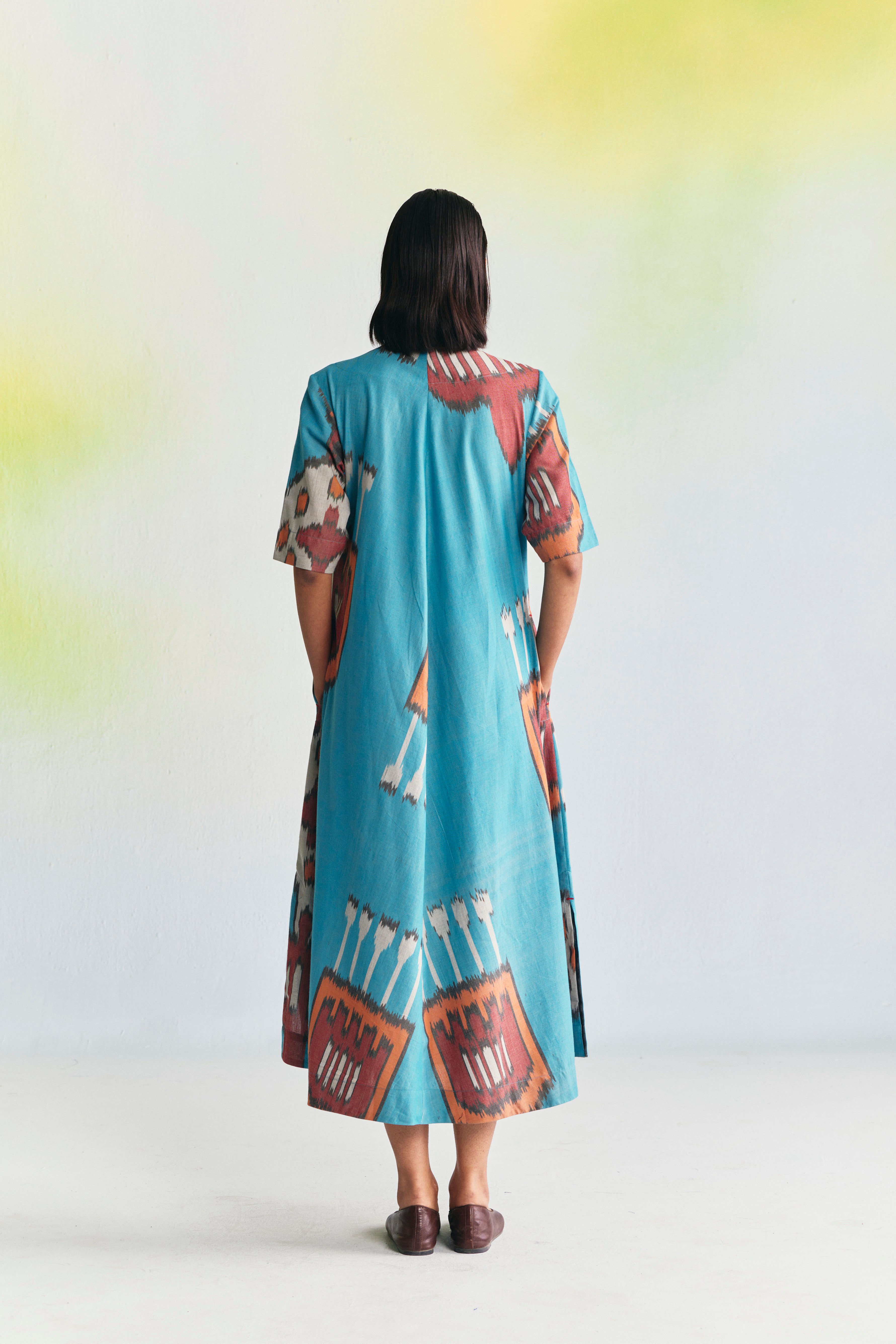 CLAY BIAS BUTTON DRESS