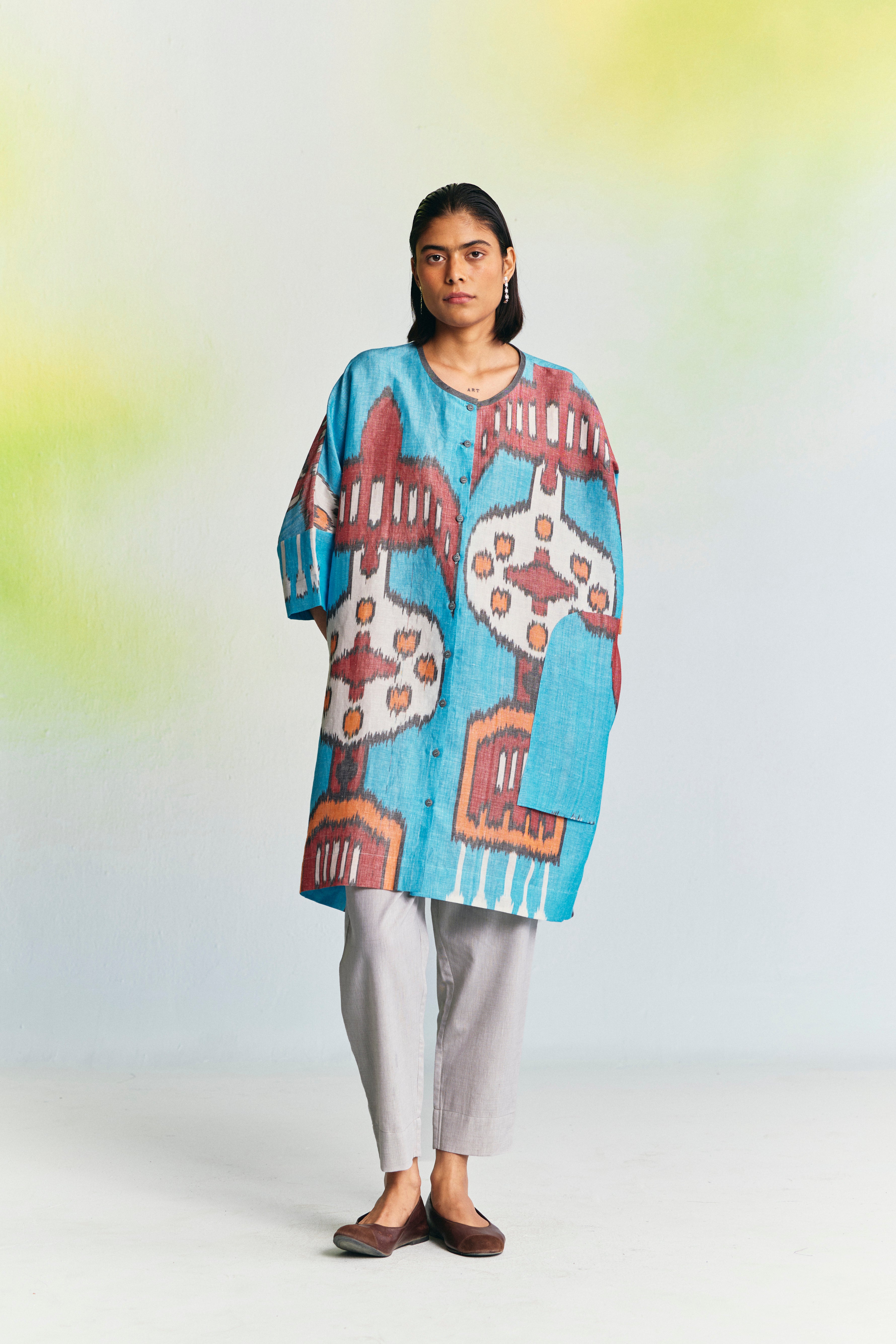 LIMESTONE LINEN BOXY TUNIC CO-ORD