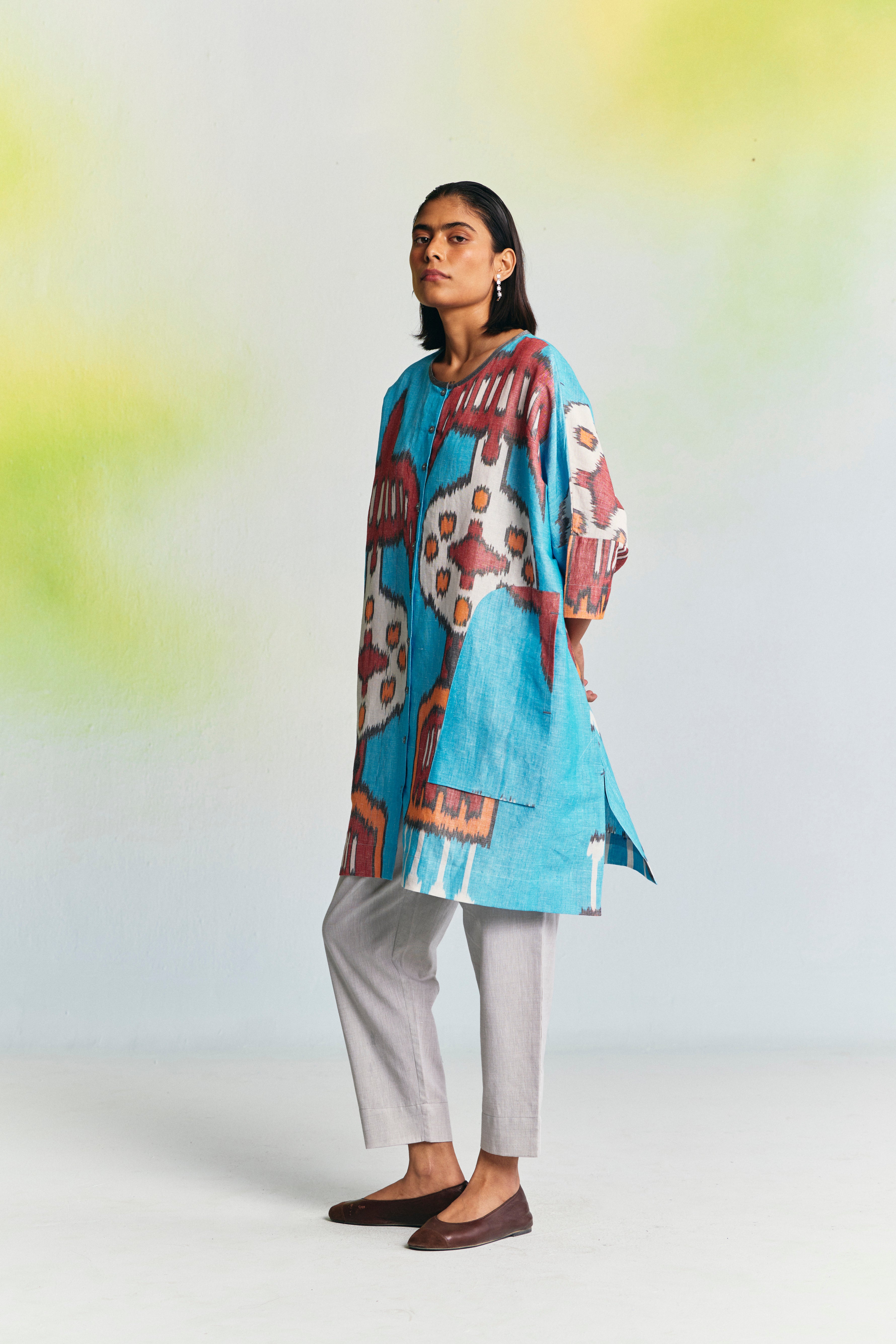 LIMESTONE LINEN BOXY TUNIC