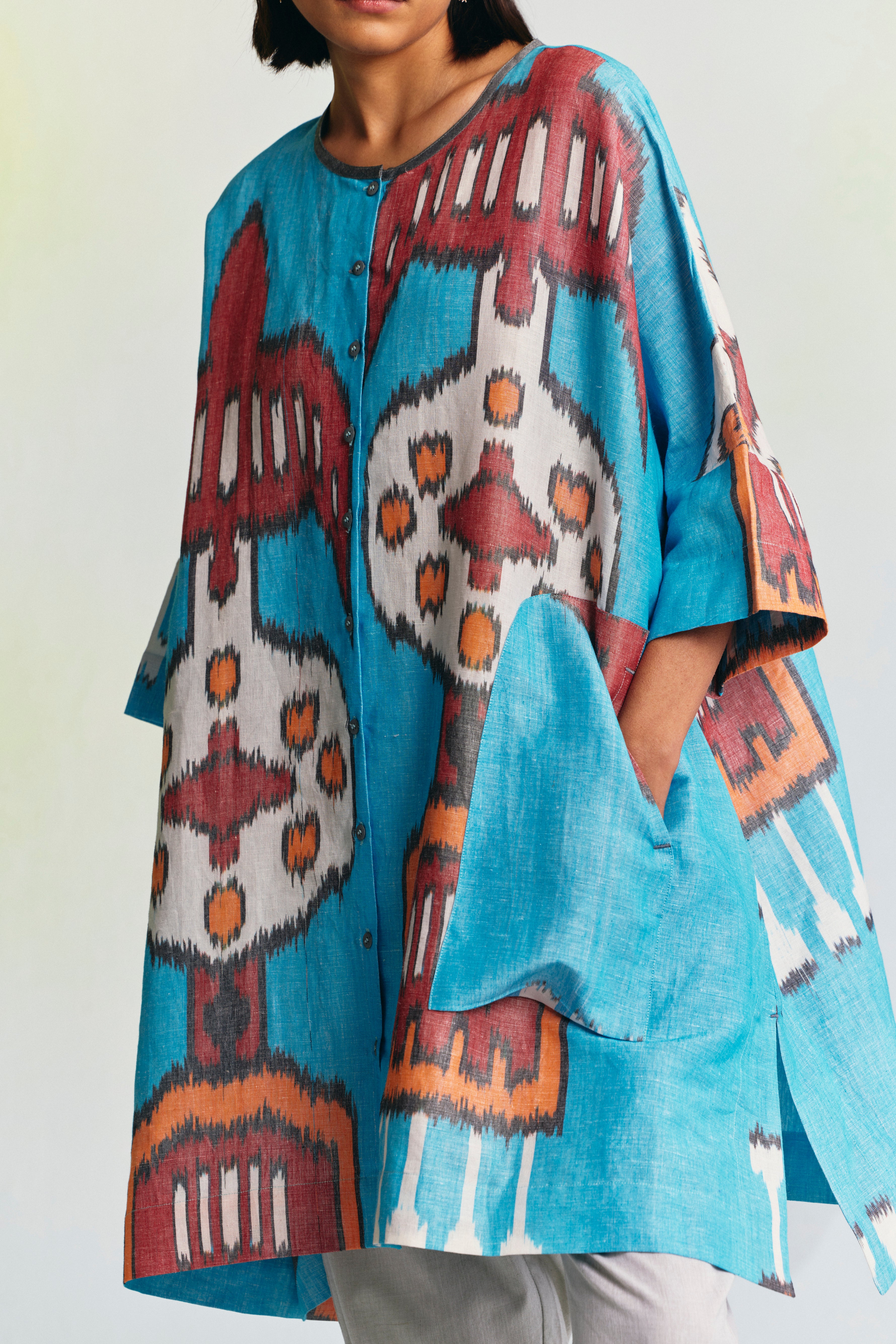 LIMESTONE LINEN BOXY TUNIC