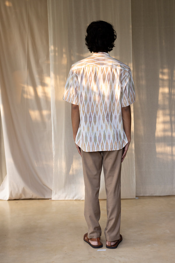 Diamonds in Dust Band Collar Shirt