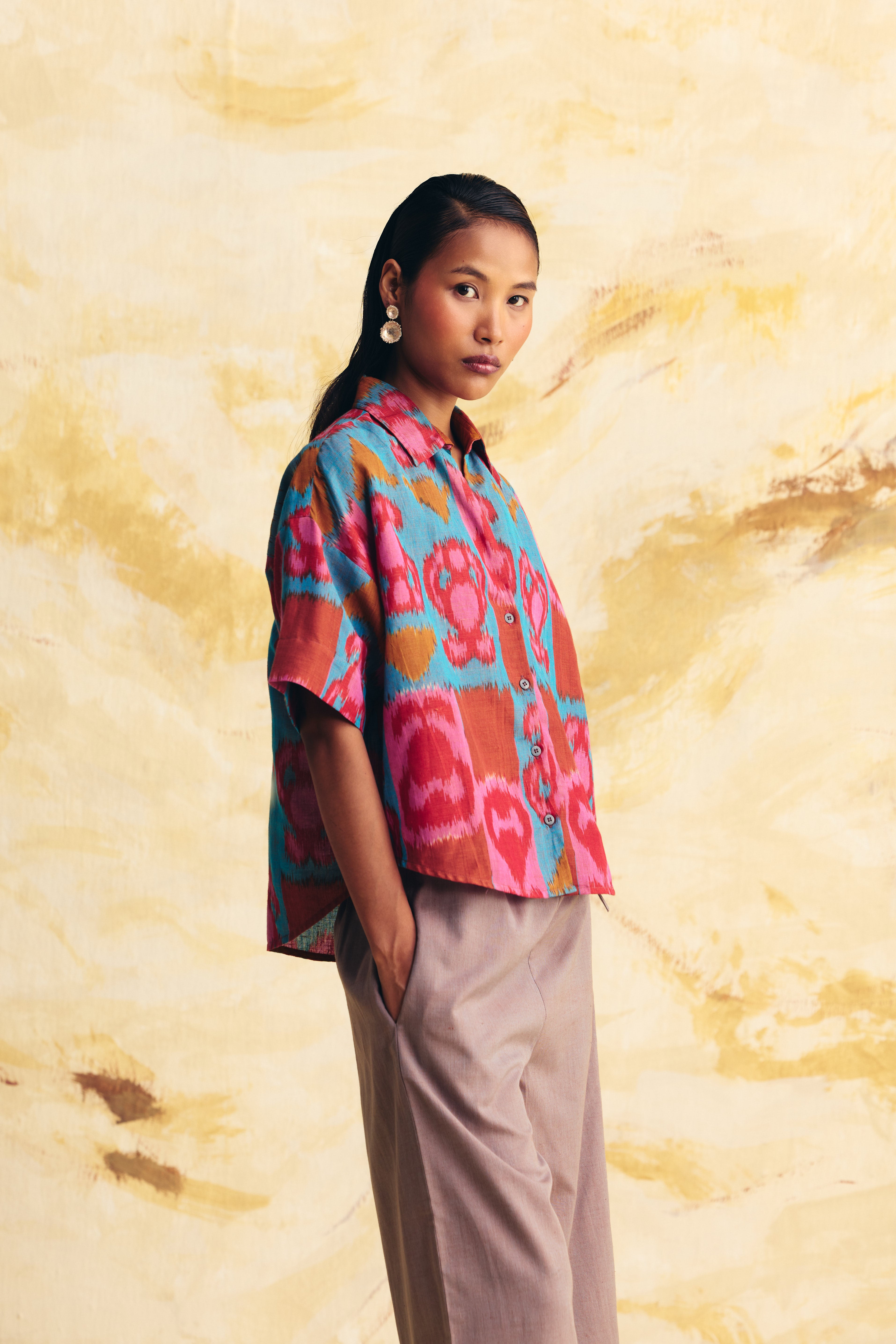INERTIA LINEN CROPPED SHIRT CO-ORD