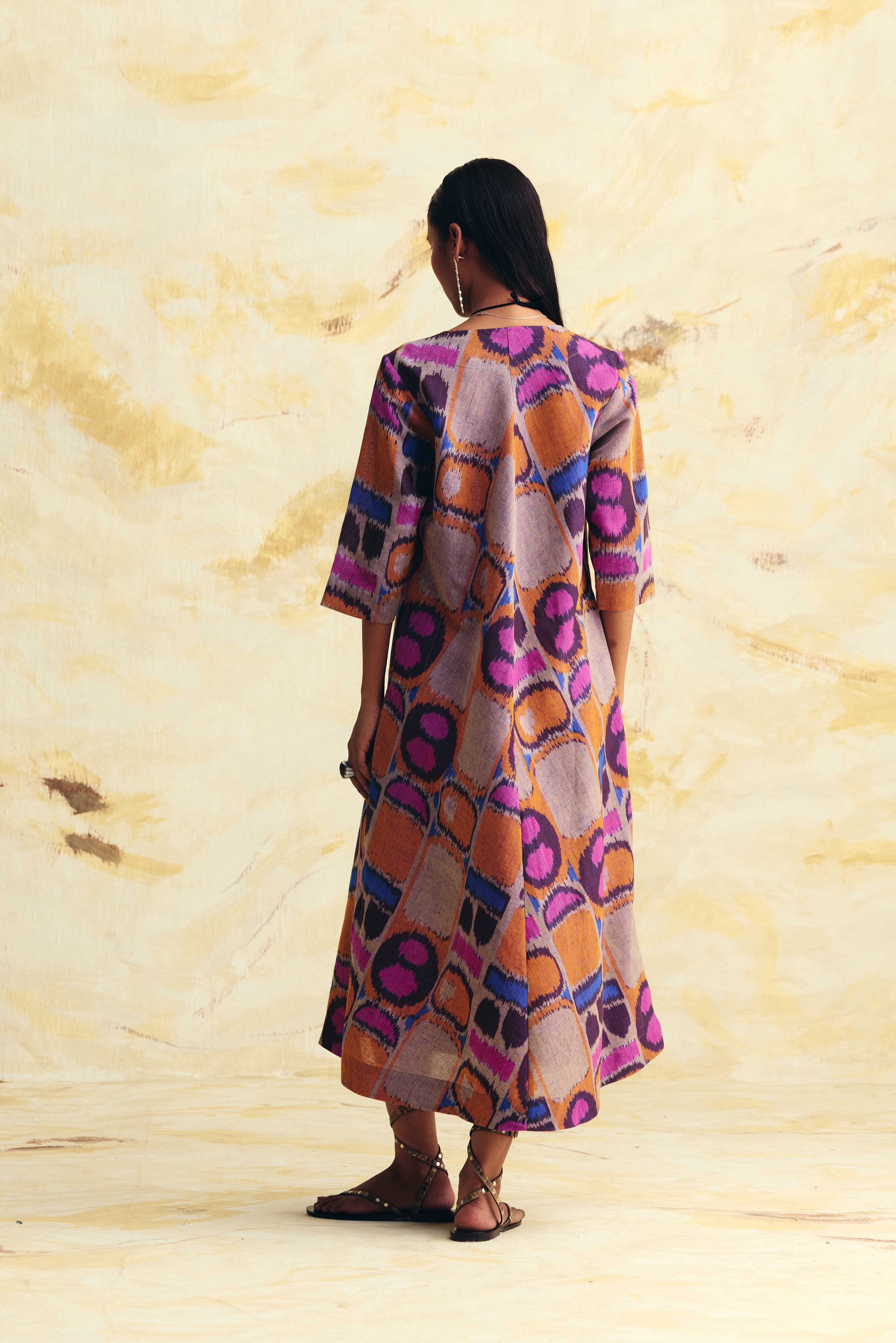 TRANSIT LINEN BIAS BUTTON DRESS