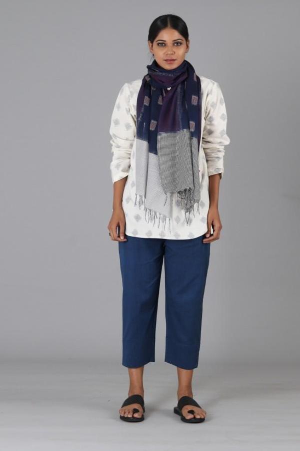 White Jali Polka Shirt