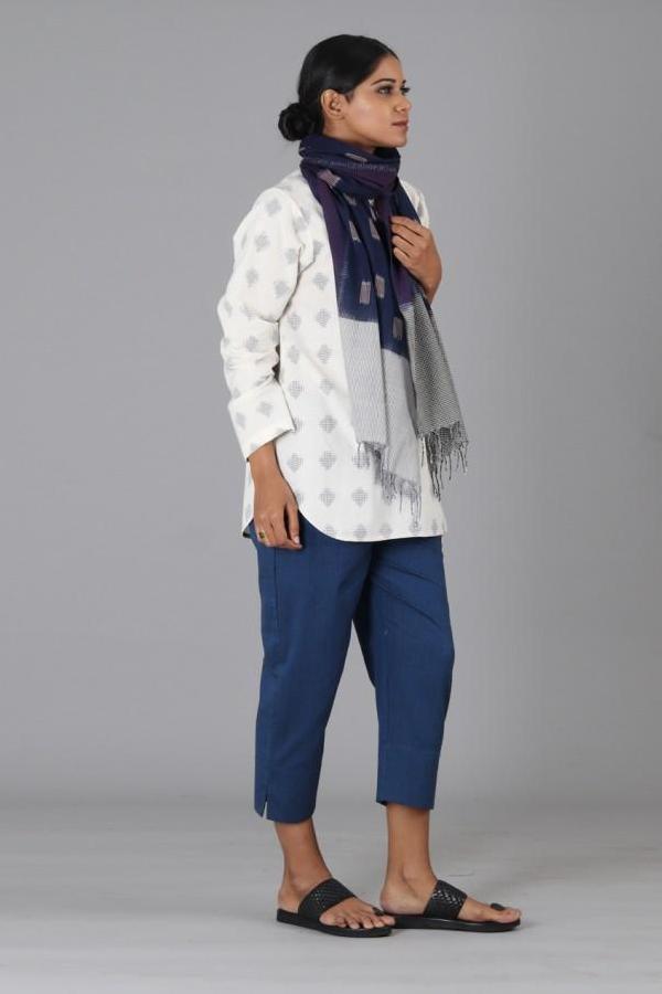 White Jali Polka Shirt