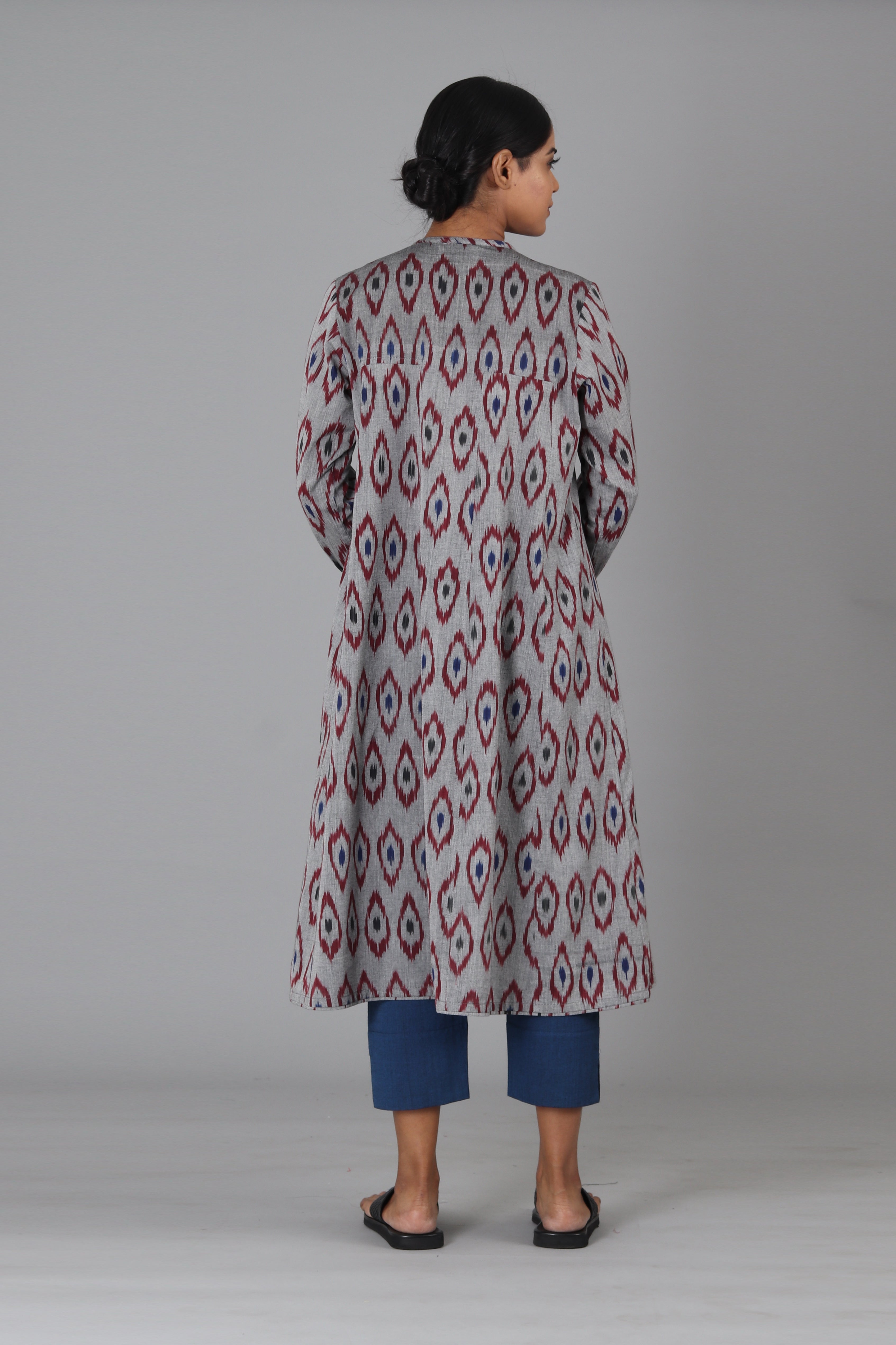 Maroon Diamond Button Down Kurta