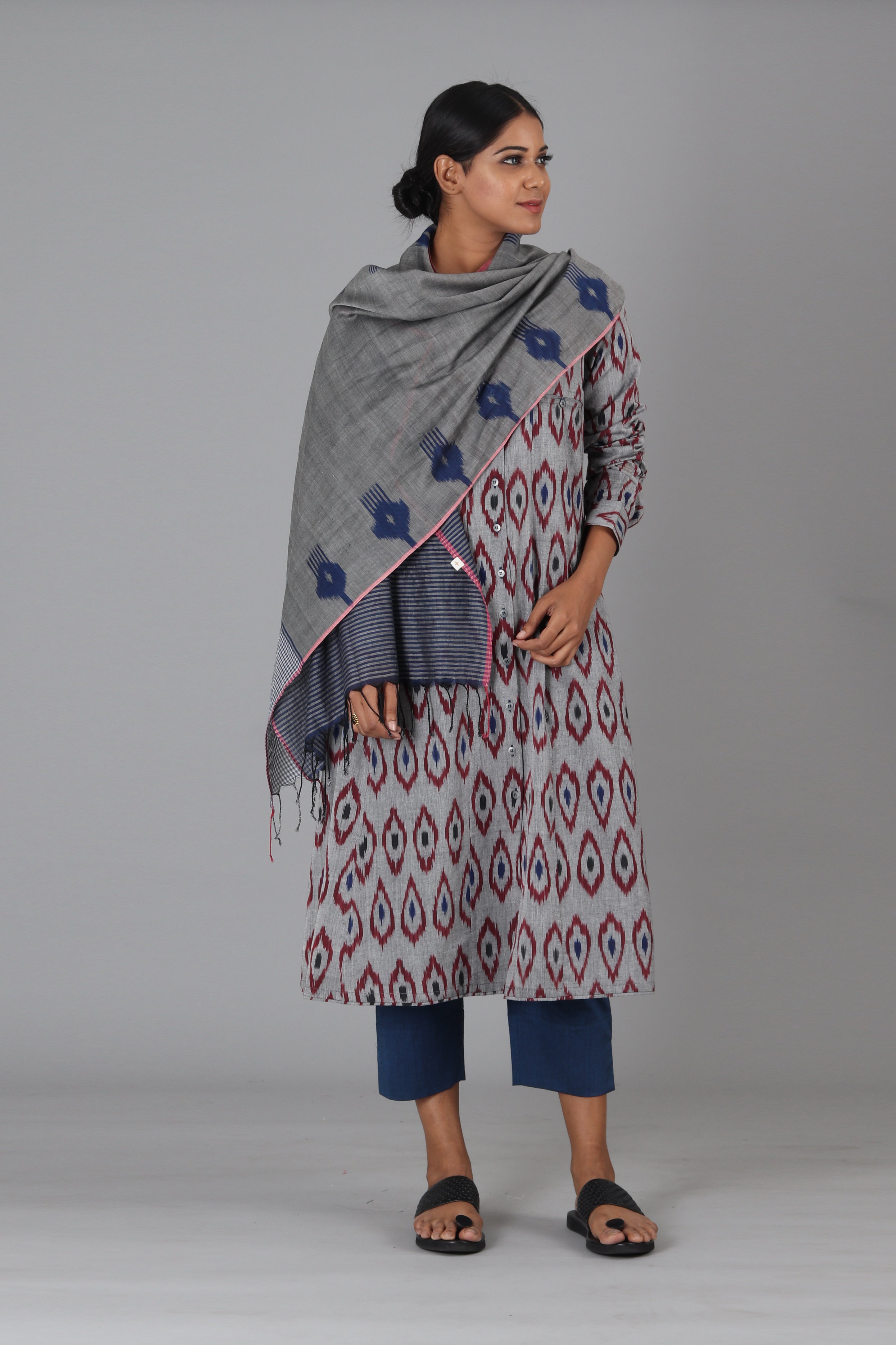 Maroon Diamond Button Down Kurta