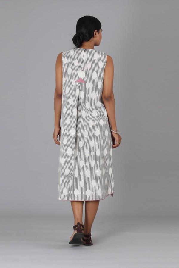 Grey Polka Sleeveless Dress
