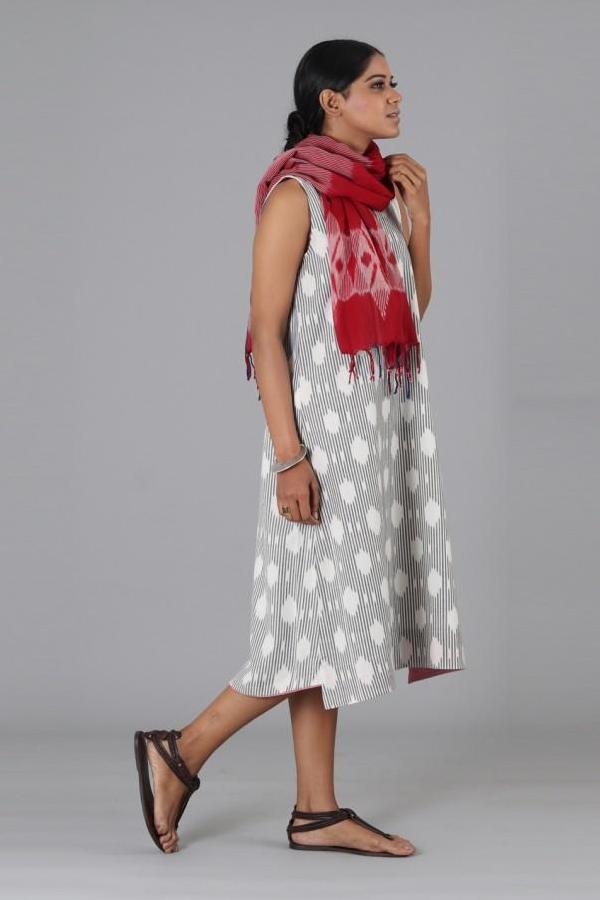 Grey Polka Sleeveless Dress