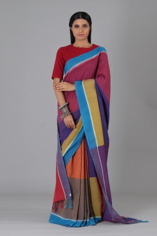 Multi Colour Cotton Saree