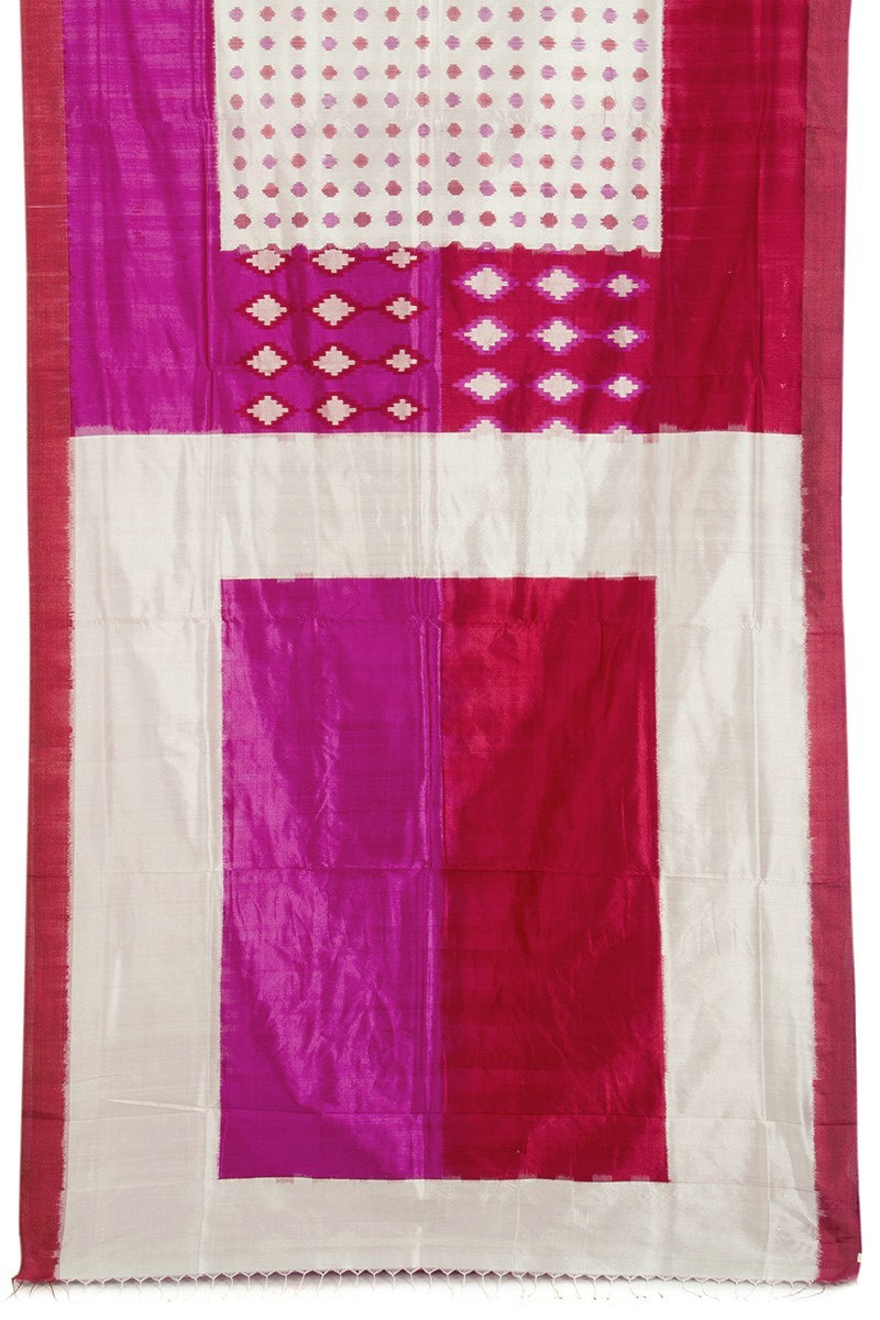 Red Pink Polka Silk Saree