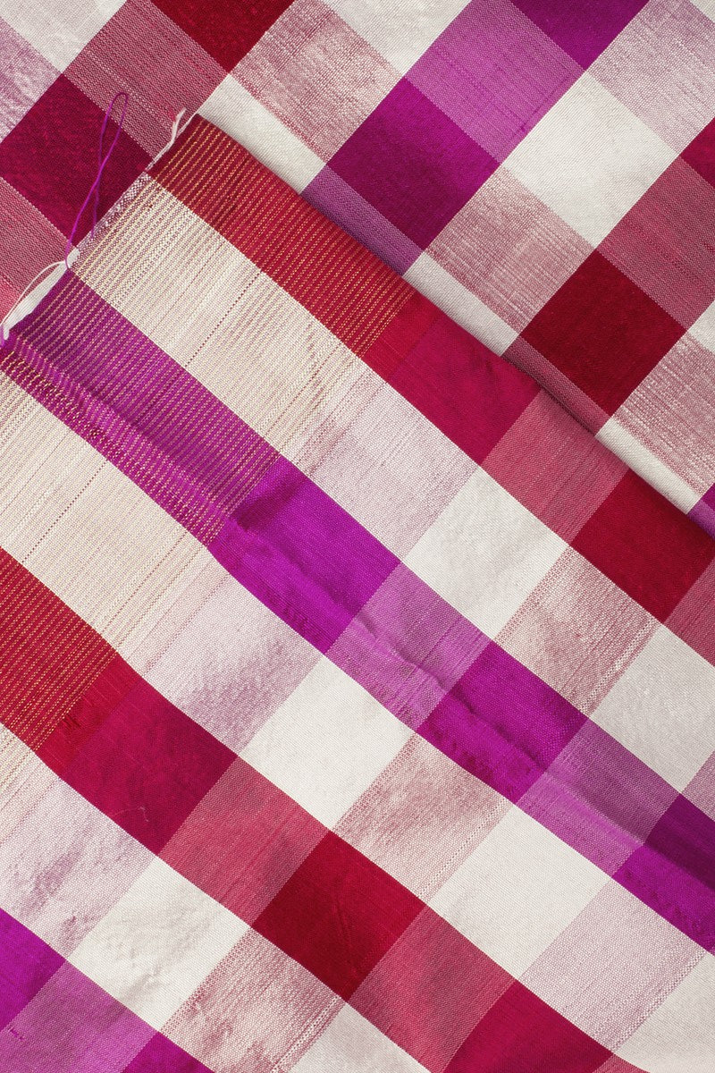 Red Pink Polka Silk Saree