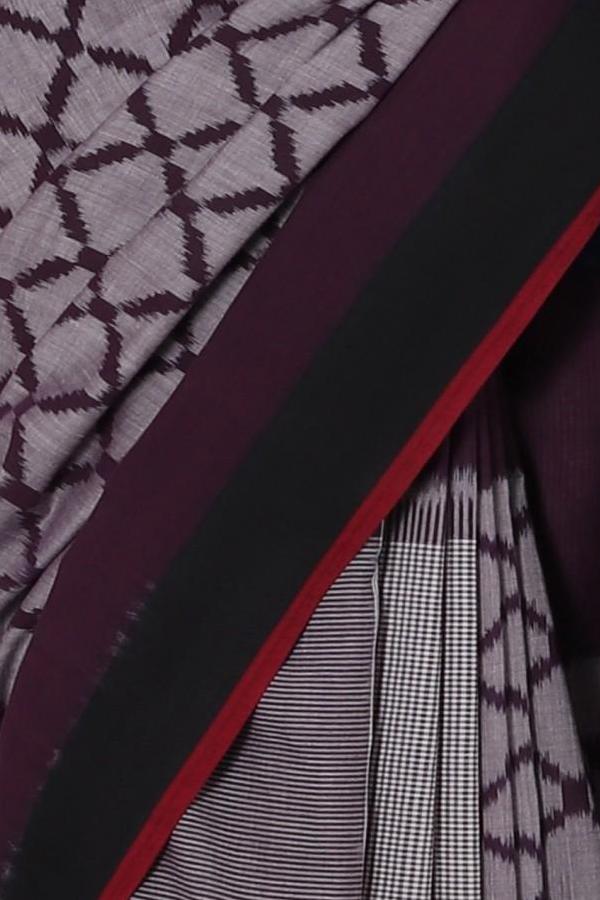 Plum Circle Cotton Saree