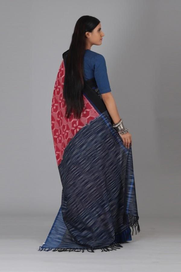 Red Dahlia Cotton Saree