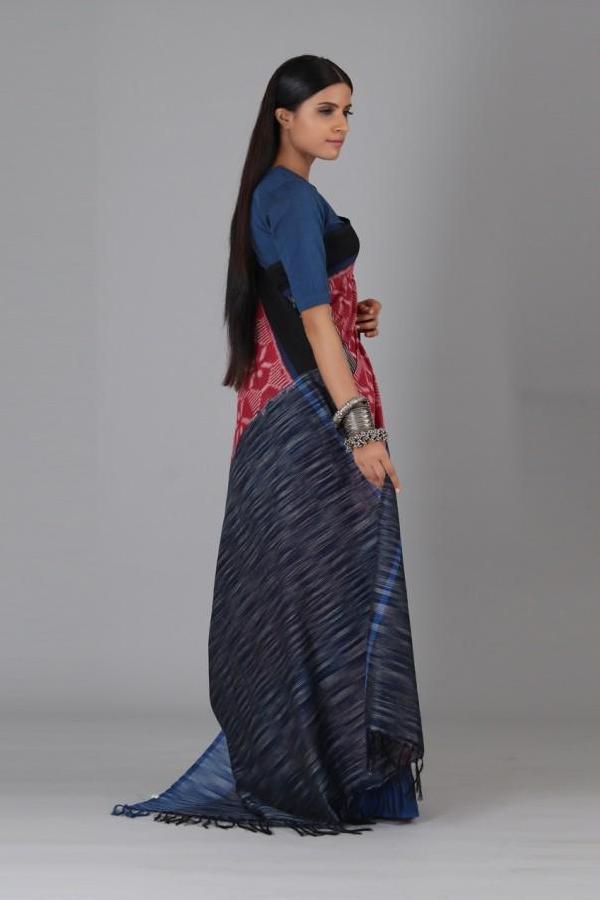Red Dahlia Cotton Saree