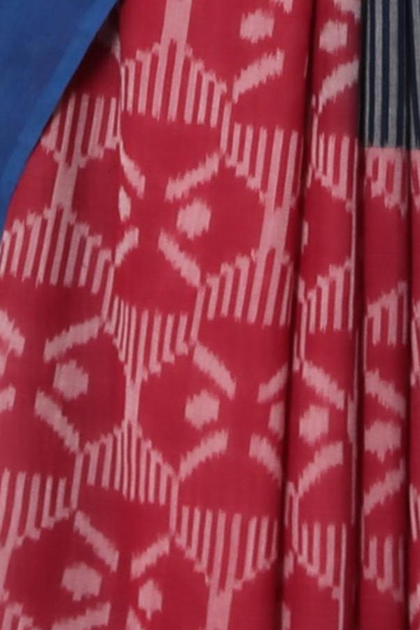 Red Dahlia Cotton Saree