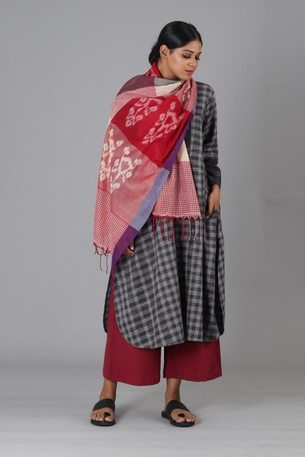 Charcoal Box Lines Long Kurta