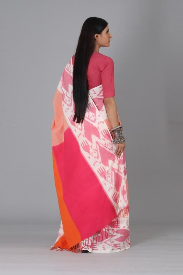 Pink Heart Cotton Saree