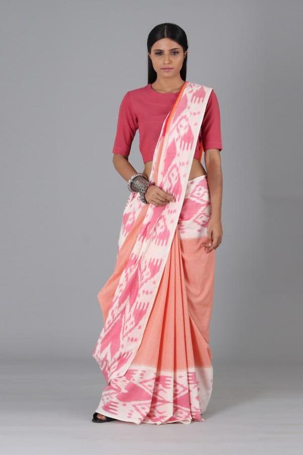 Pink Heart Cotton Saree