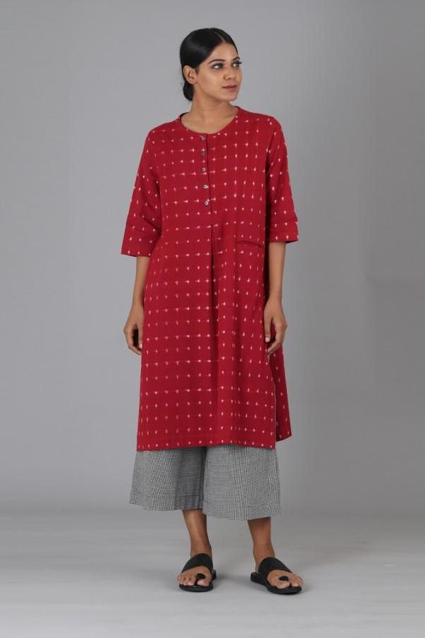 Red Box Slit Kurta