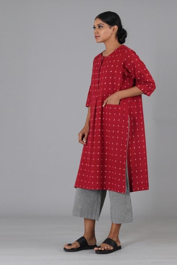 Red Box Slit Kurta