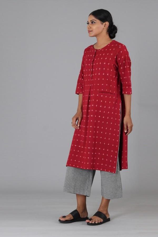 Red Box Slit Kurta