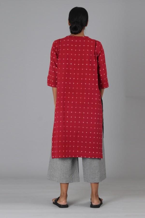 Red Box Slit Kurta