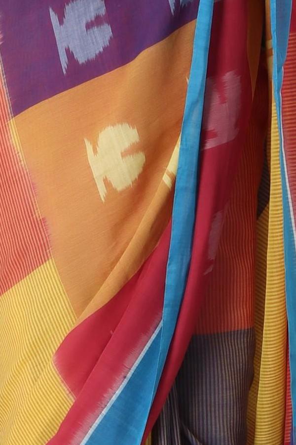 Multi Colour Fish Cotton Saree