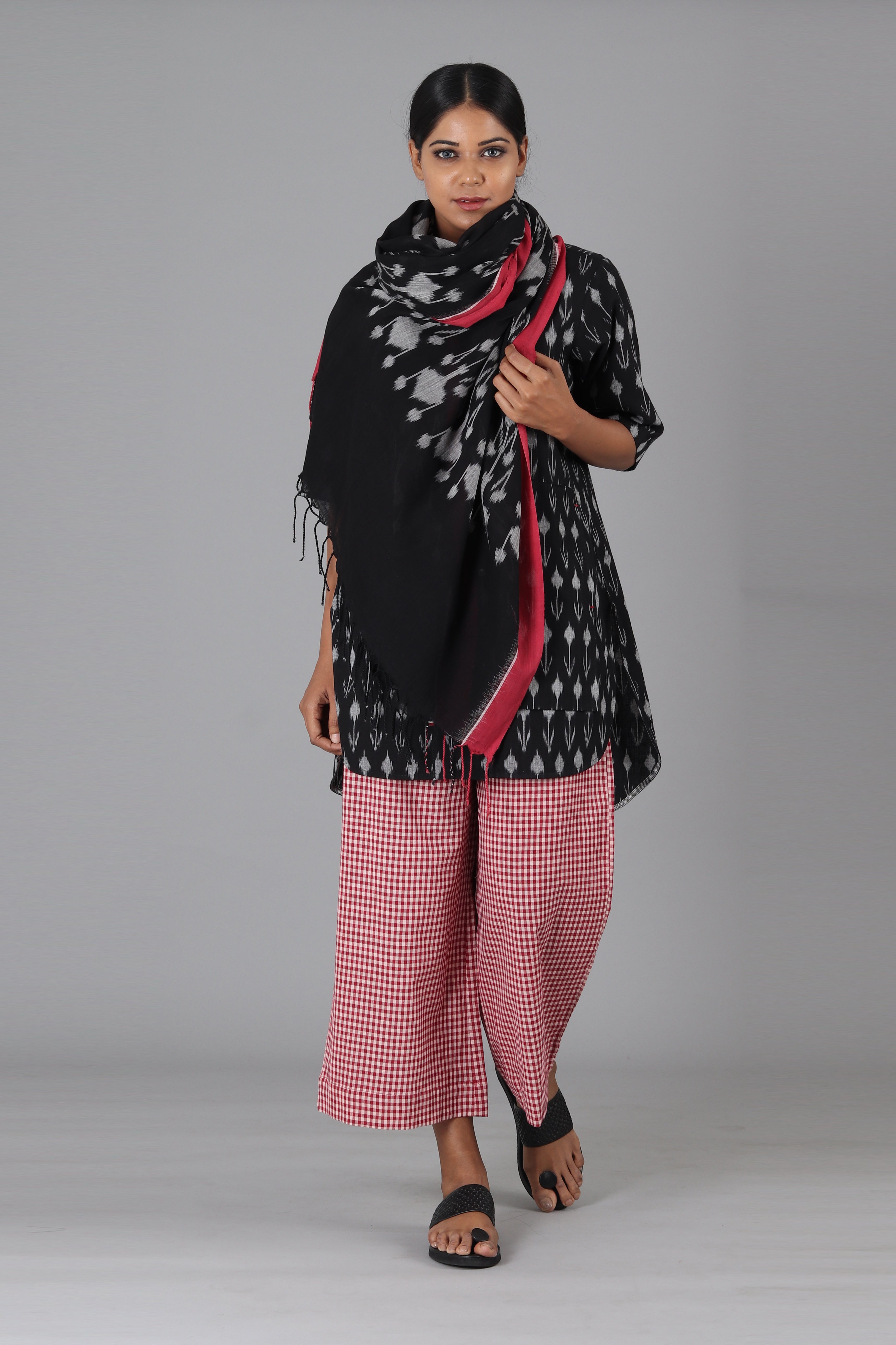 Red & White Tea Checks Palazzo