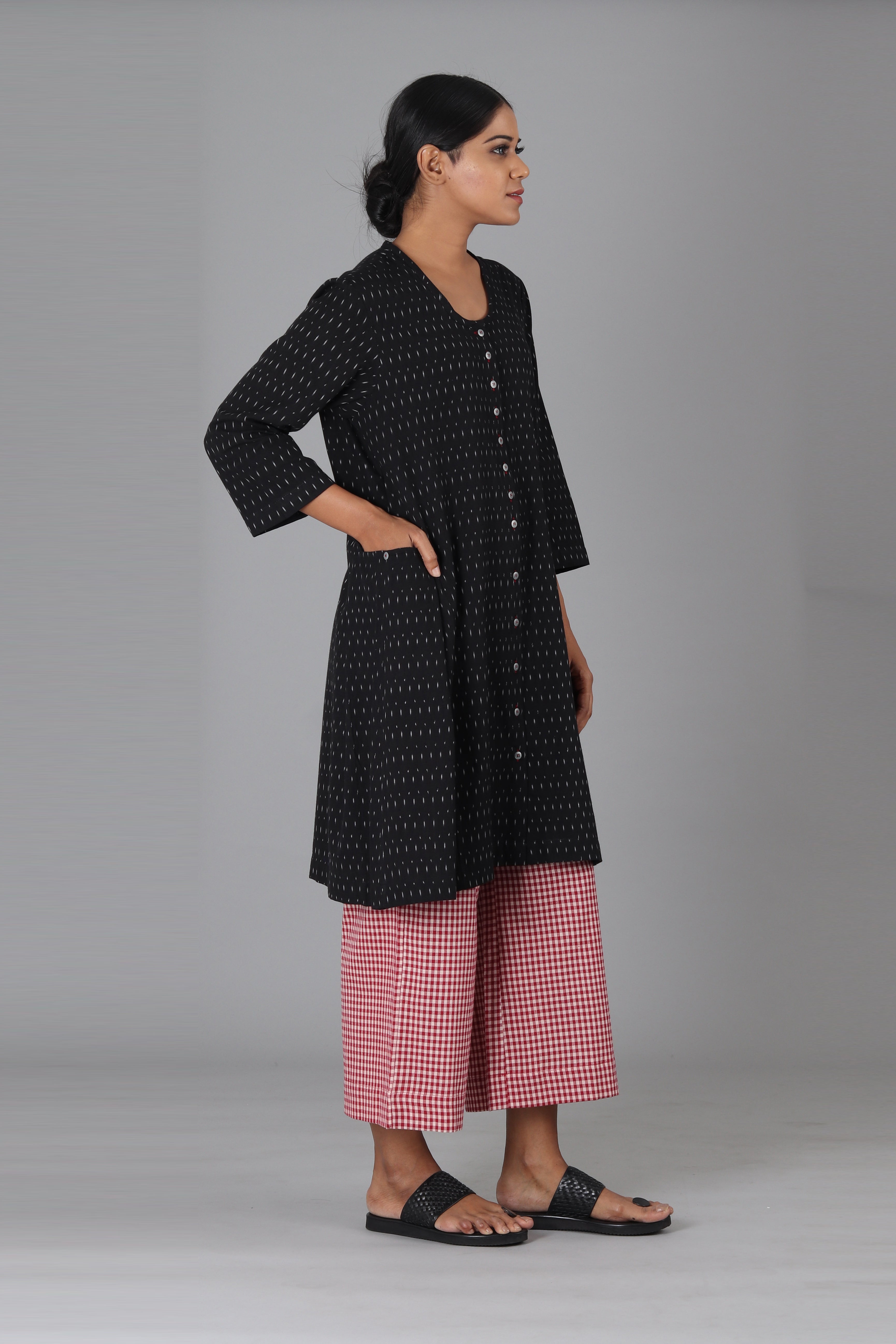 Black Drops Short Kurta