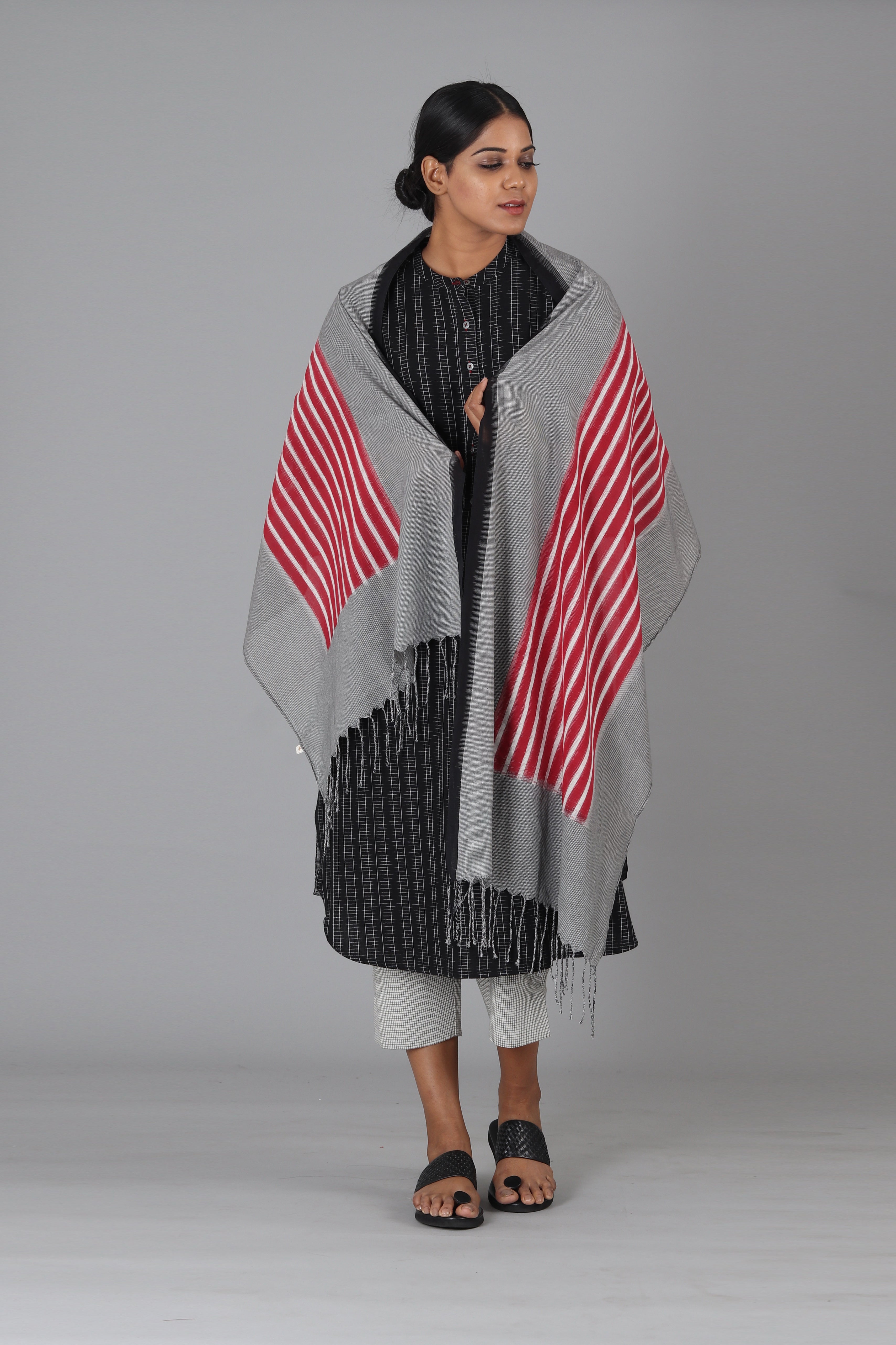 Red Stripe Checks Stole