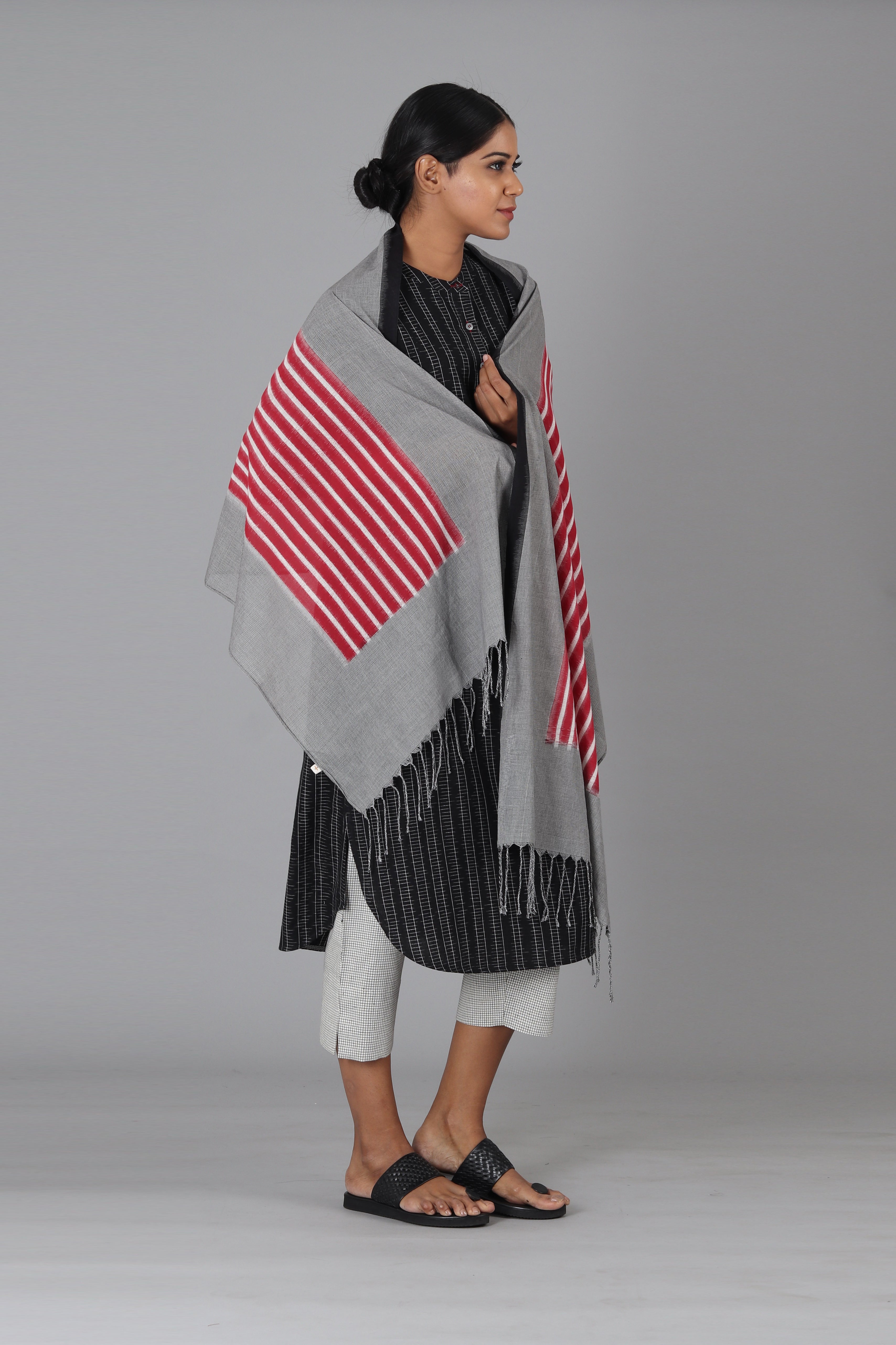 Red Stripe Checks Stole
