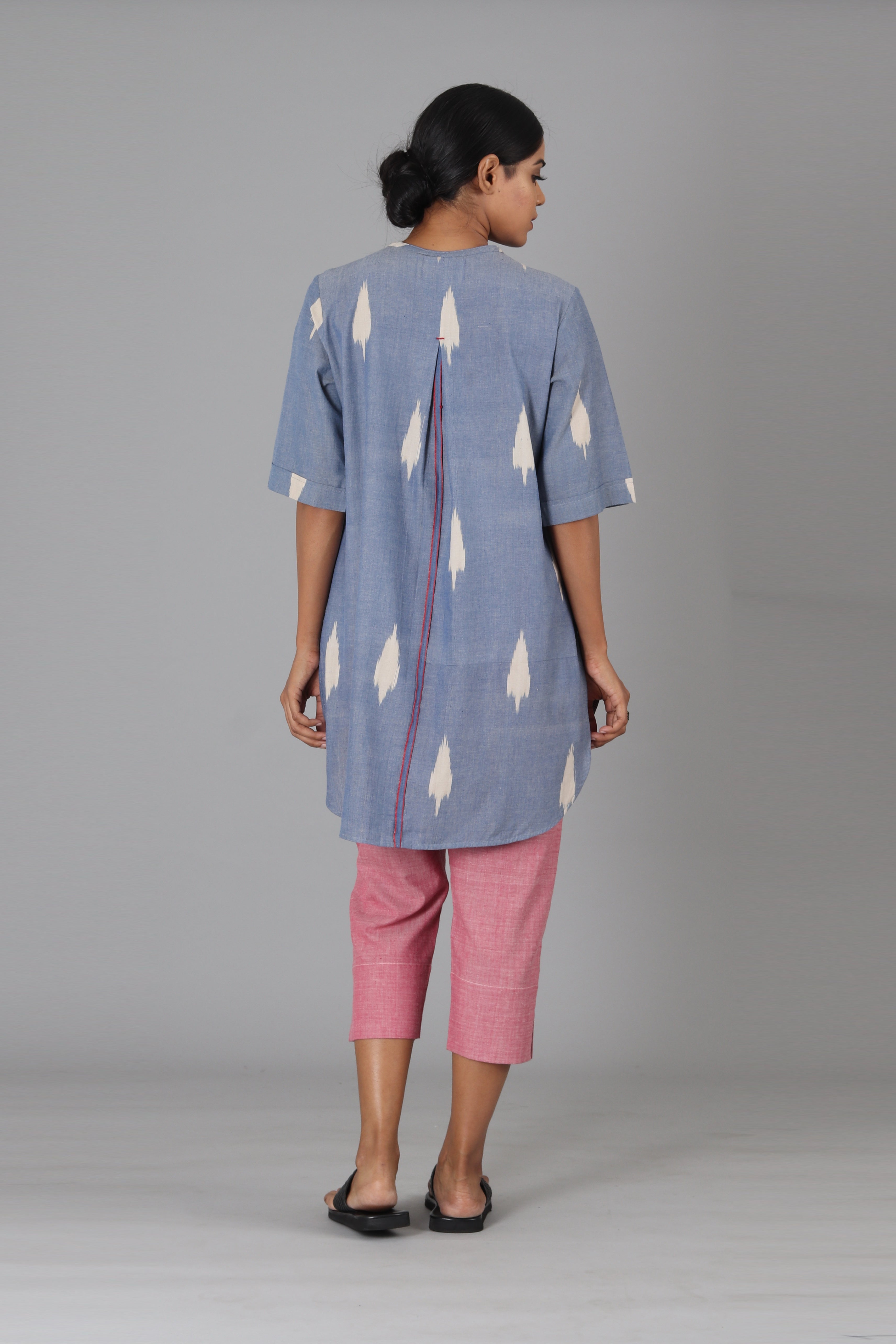 Blue Leaf Tunic Top
