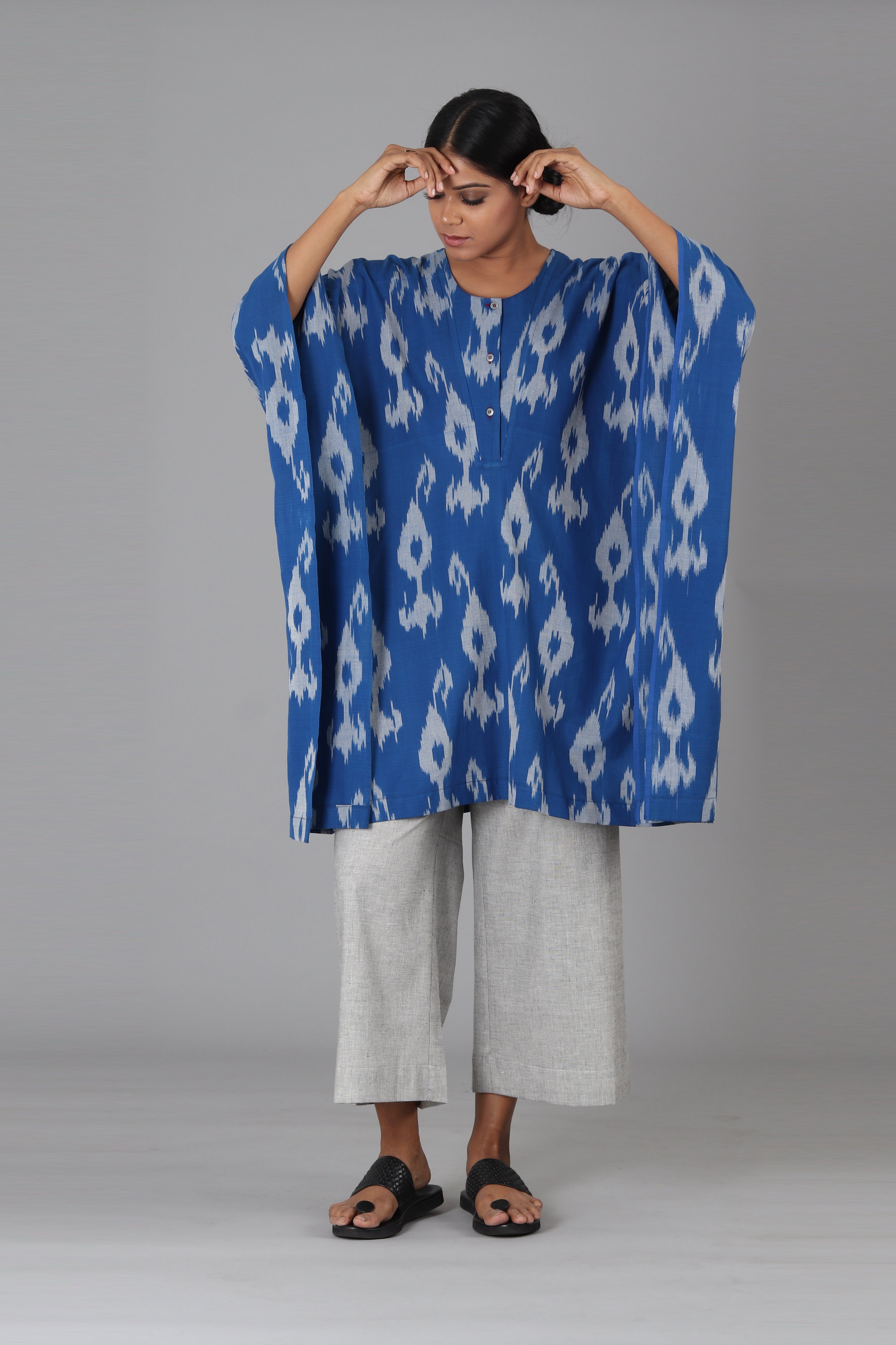 Blue Paisley Short Kaftan